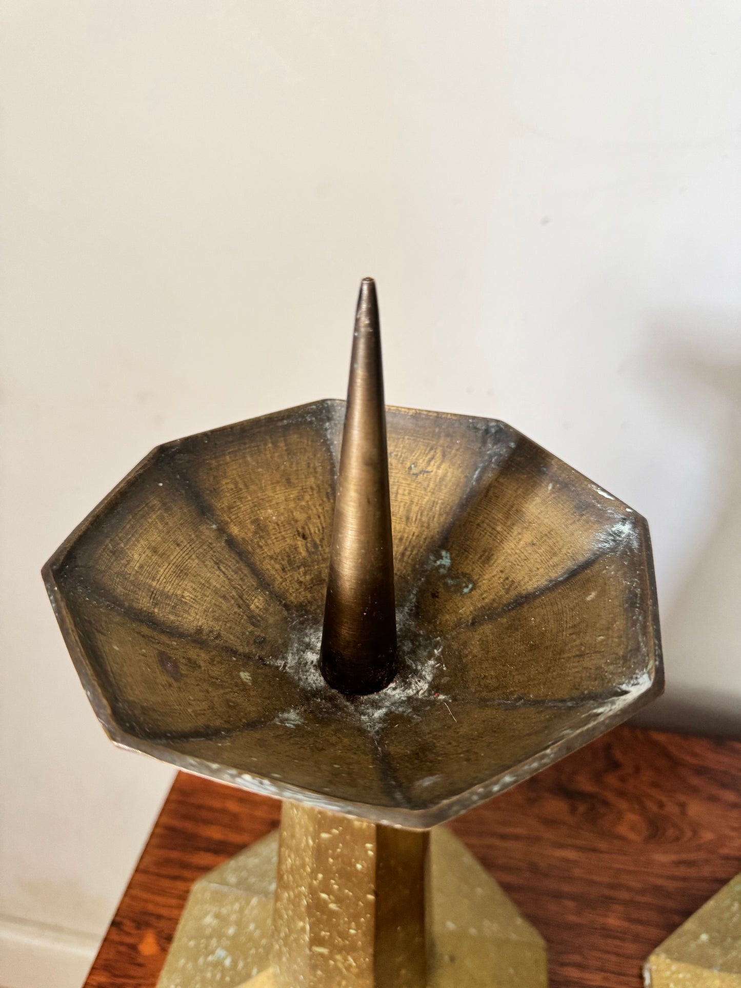 Large Pair Antique French Art Deco Bronze Candlesticks