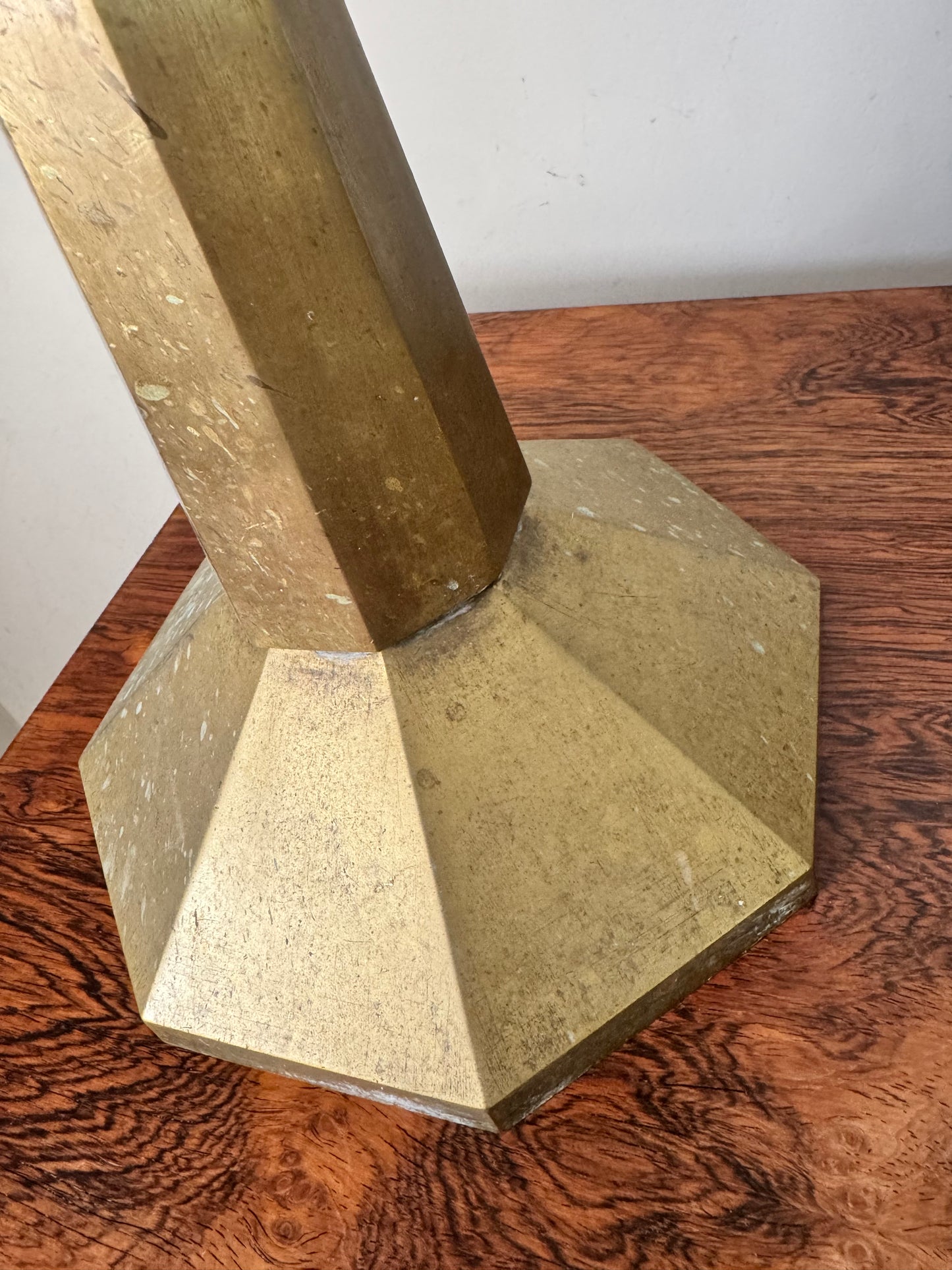 Large Pair Antique French Art Deco Bronze Candlesticks