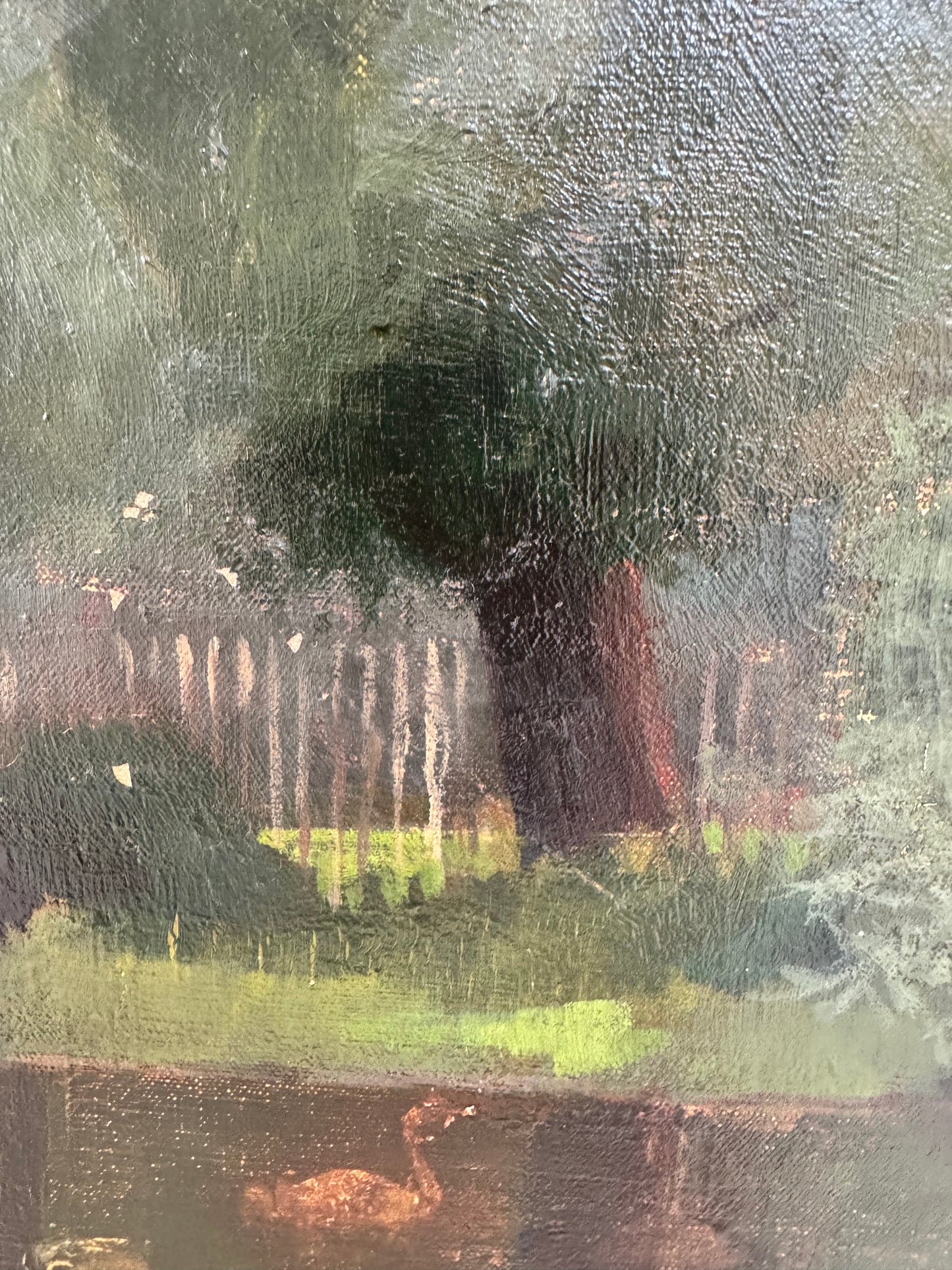 Mid Century Landscape Oil On Canvas Framed