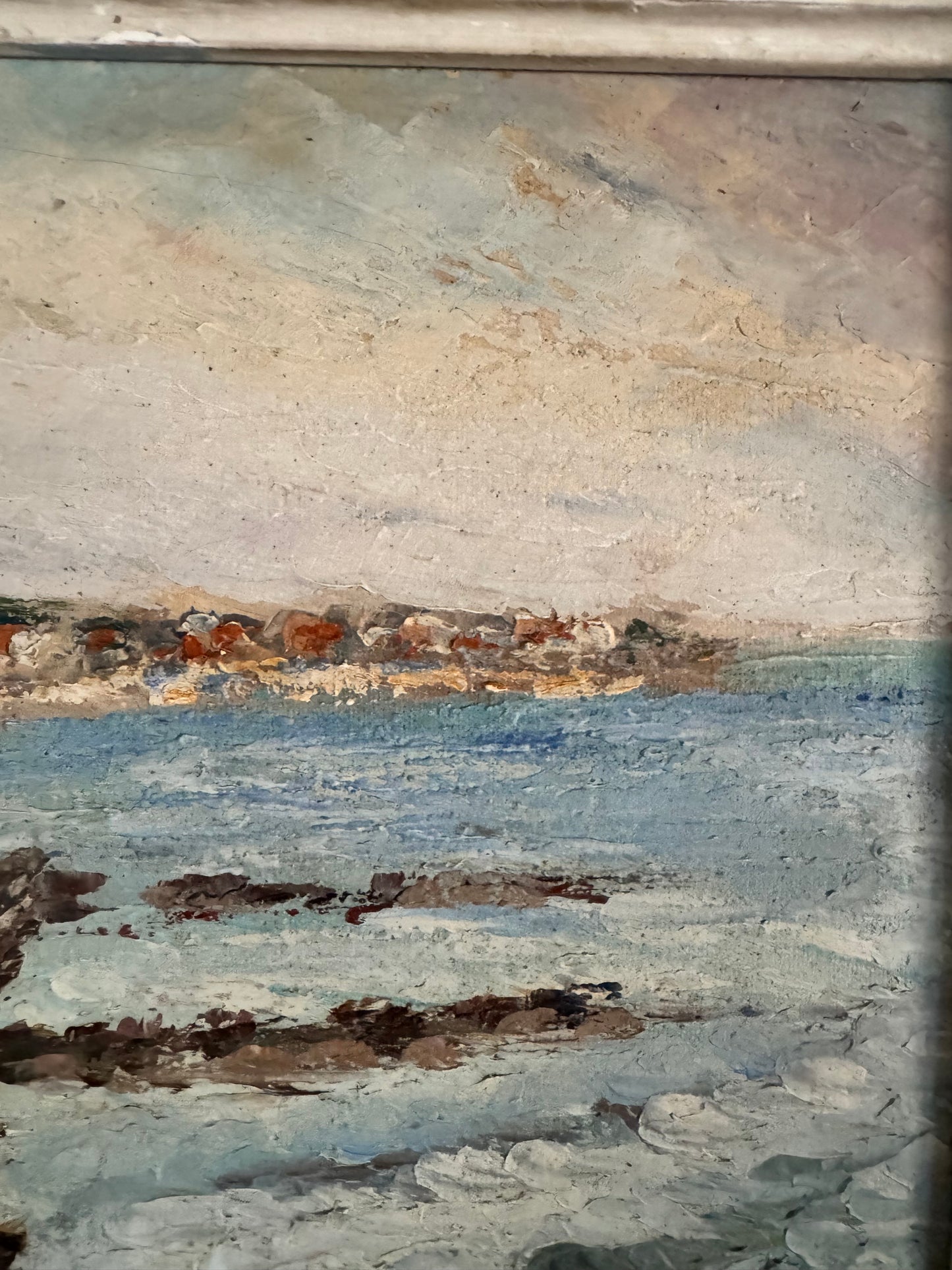 Vintage French Seascape Oil On Canvas