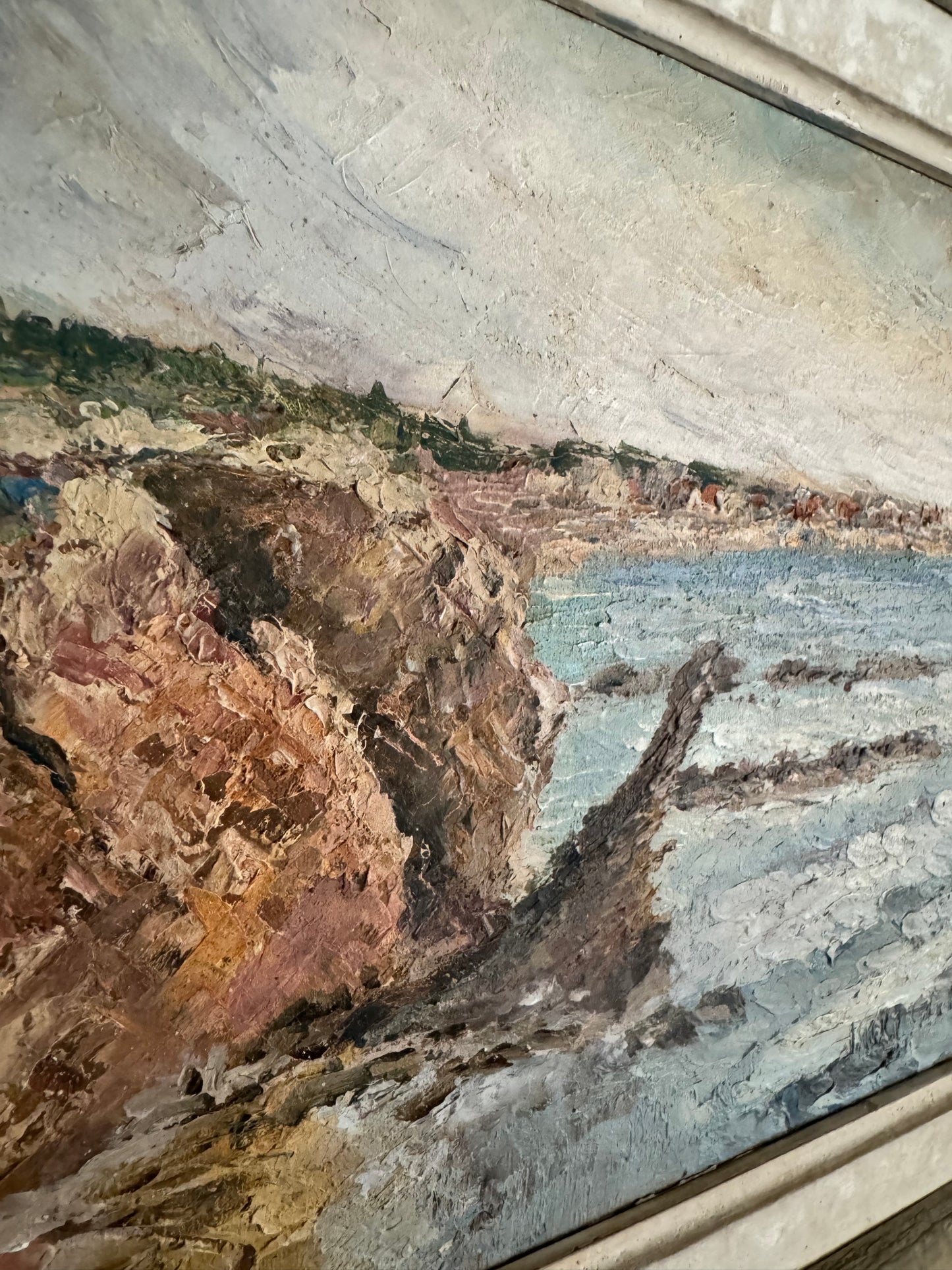 Vintage French Seascape Oil On Canvas
