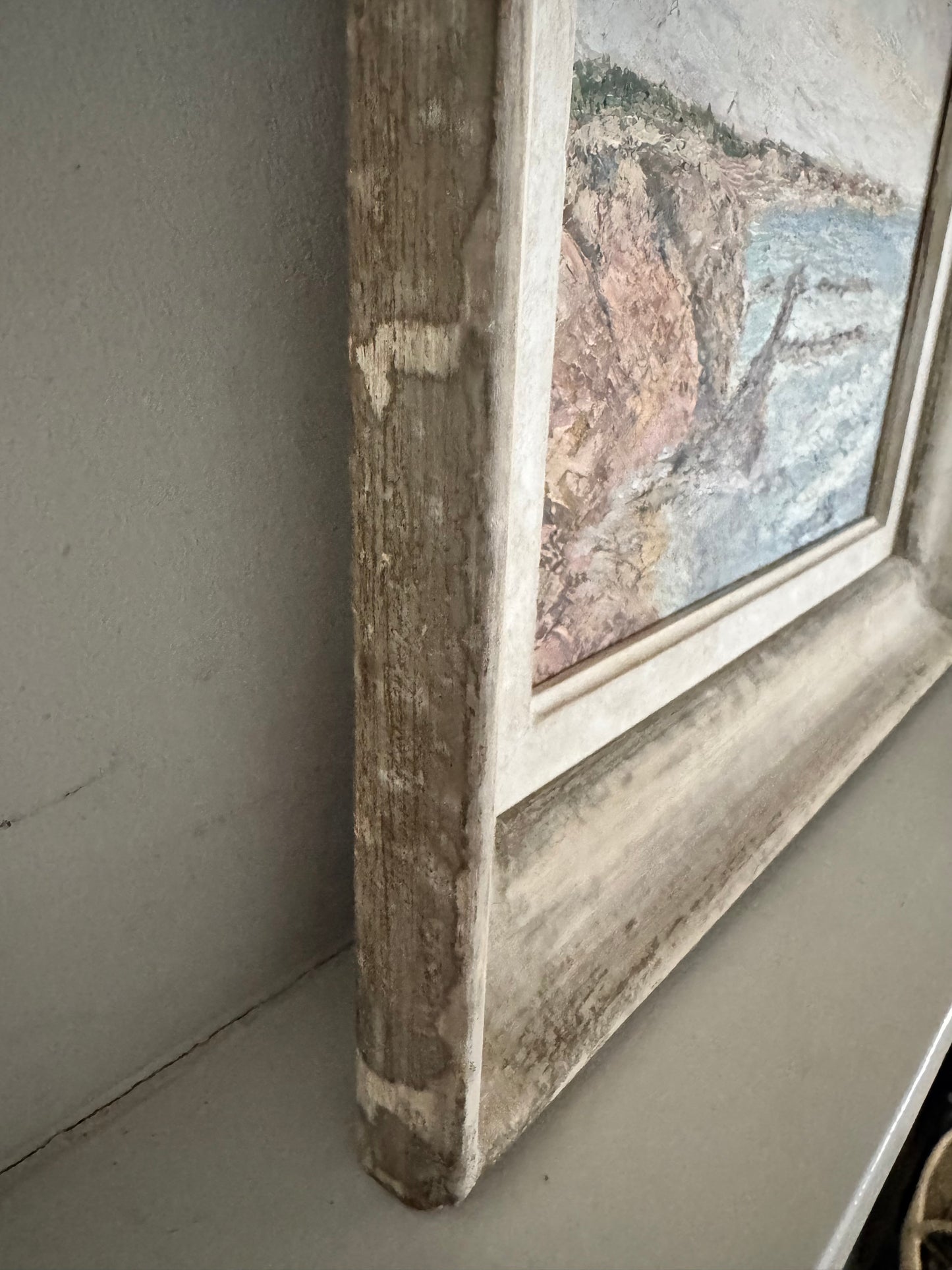 Vintage French Seascape Oil On Canvas