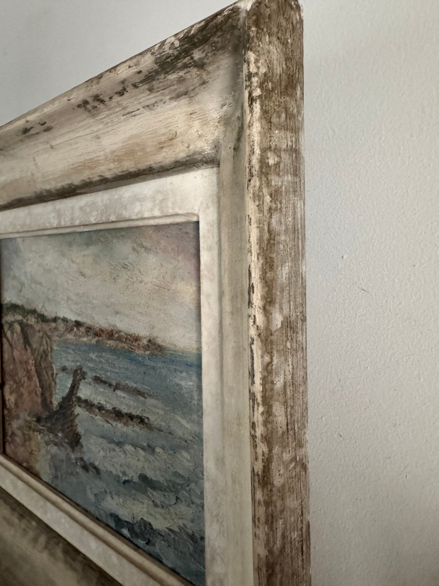 Vintage French Seascape Oil On Canvas