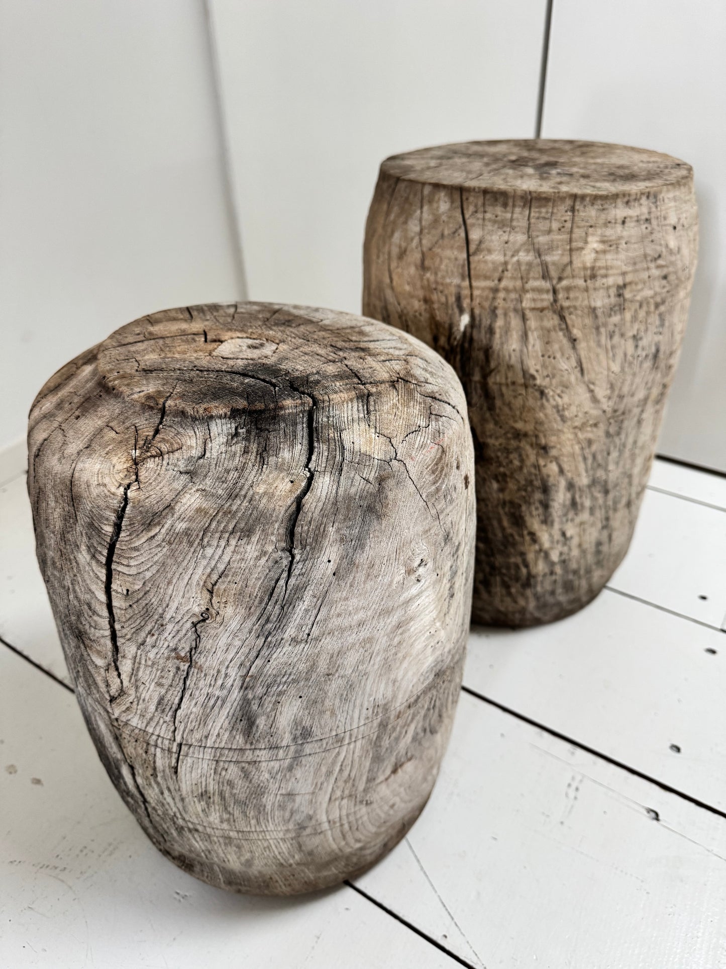 Small Antique Oak Wabi Sabi Pedestal