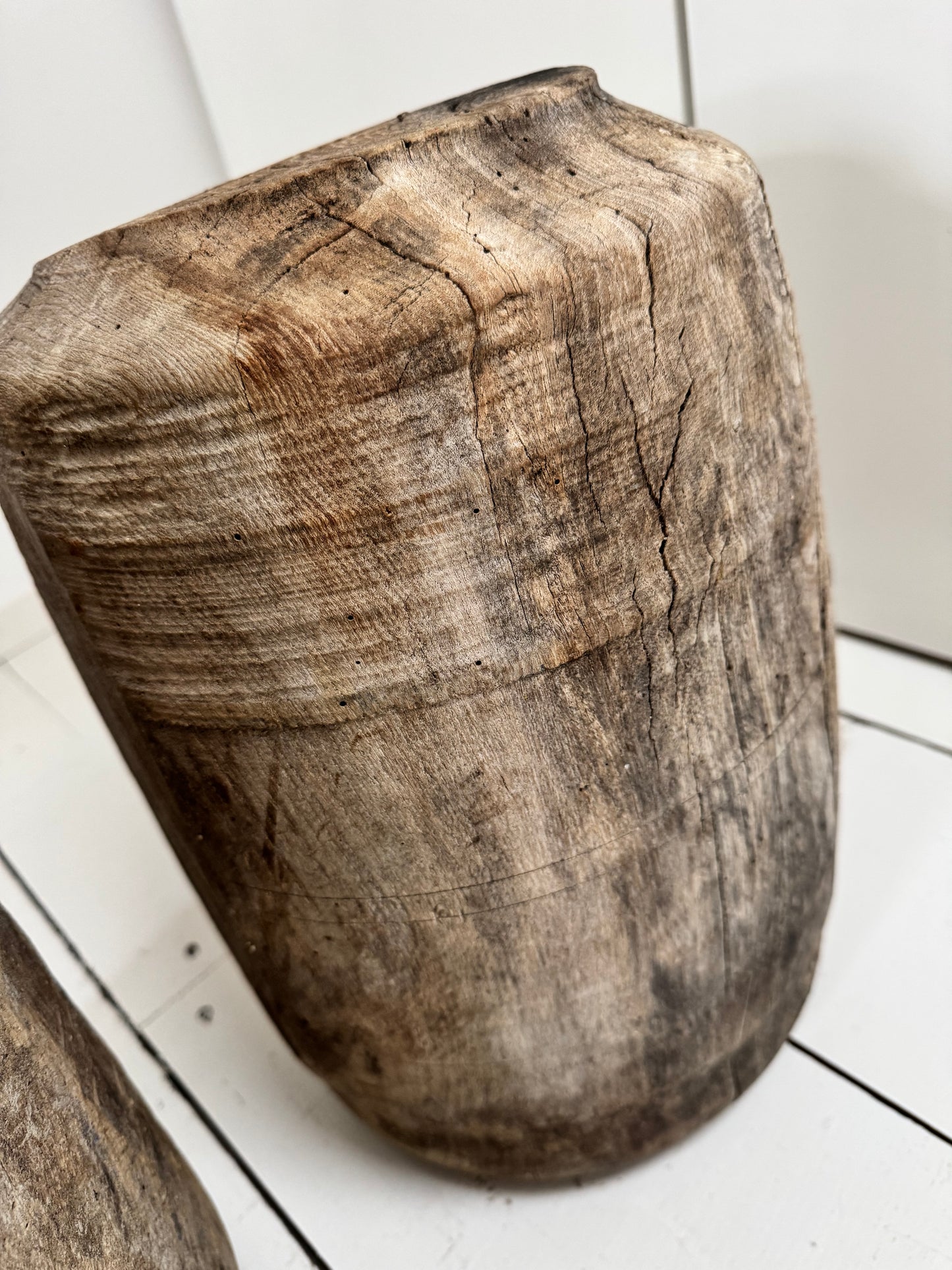 Small Antique Oak Wabi Sabi Pedestal