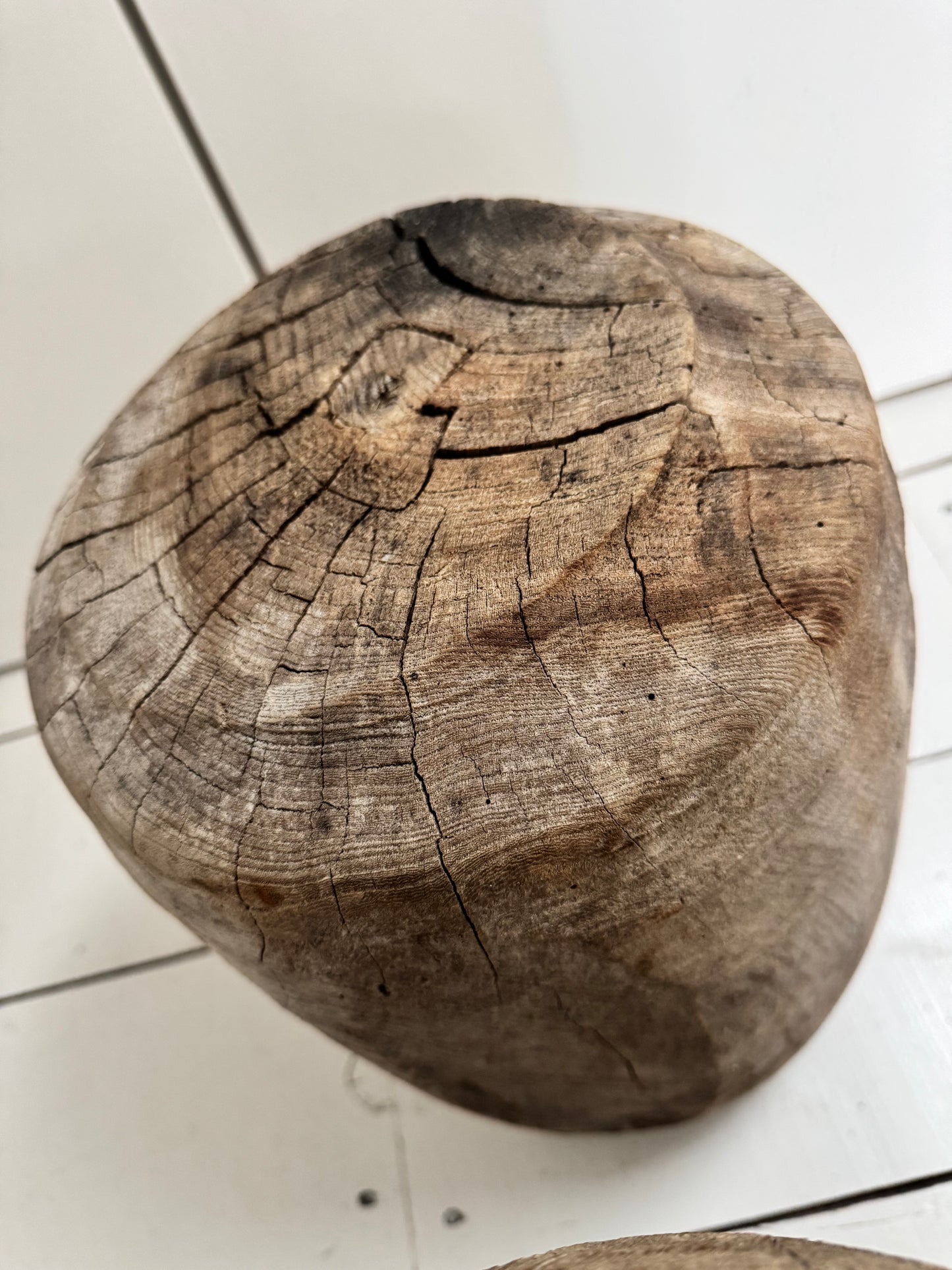 Small Antique Oak Wabi Sabi Pedestal
