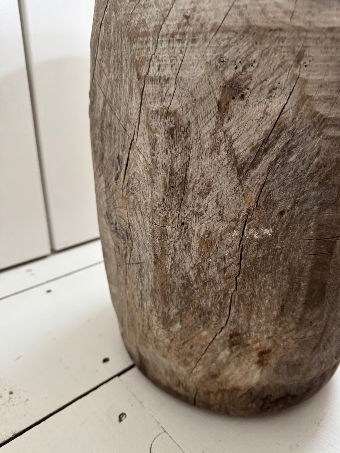 Small Antique Oak Wabi Sabi Pedestal