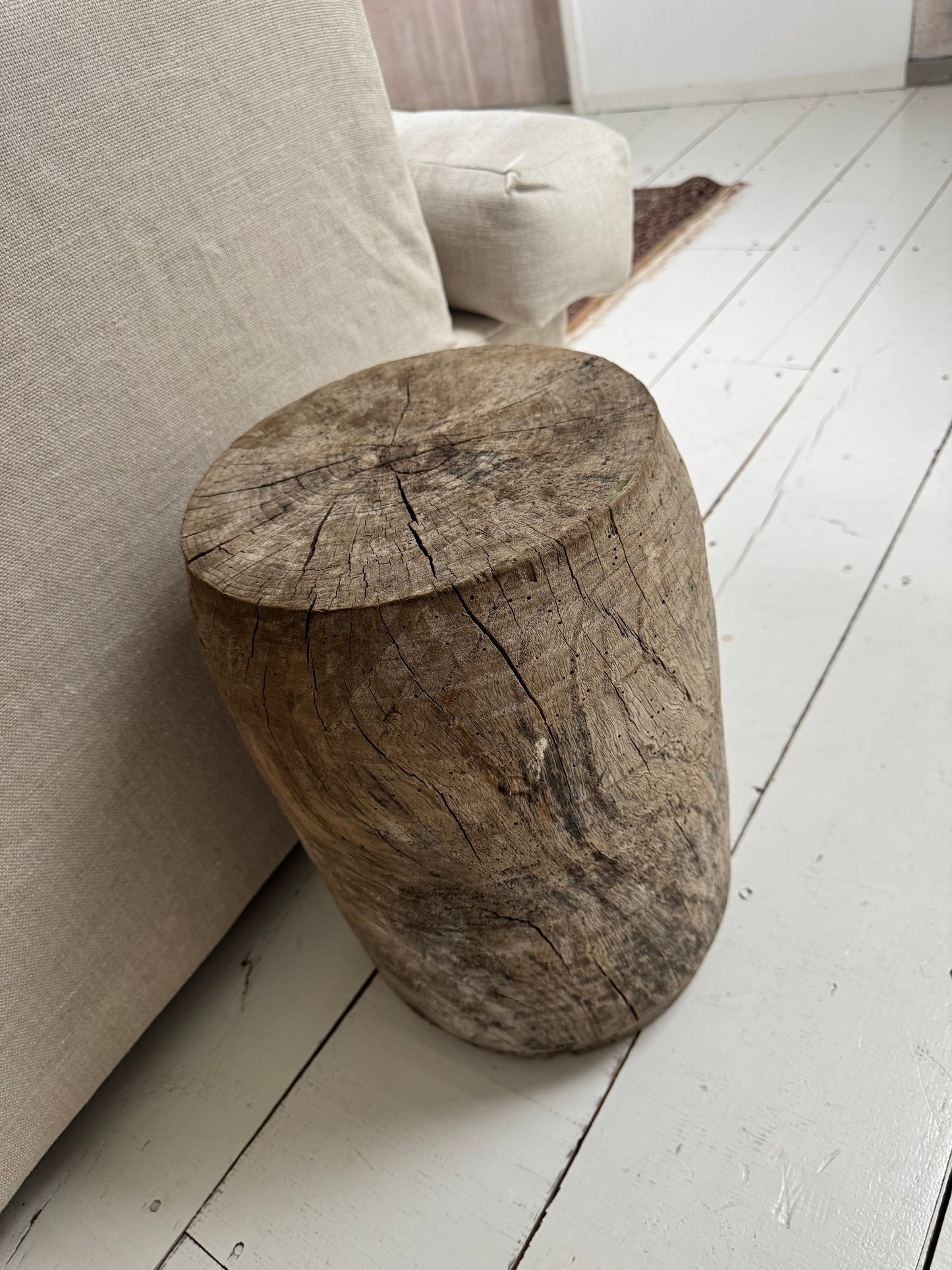 Large Antique Oak Wabi Sabi Pedestal