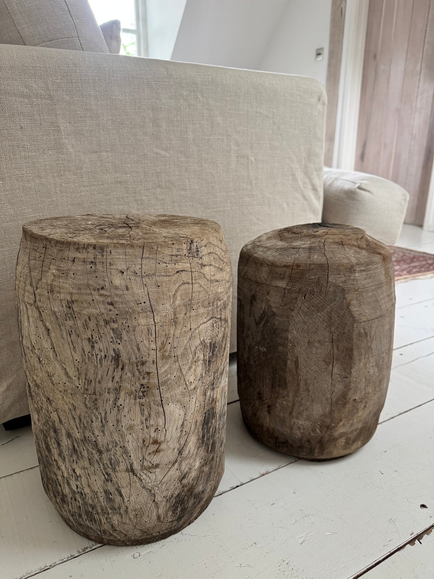 Large Antique Oak Wabi Sabi Pedestal