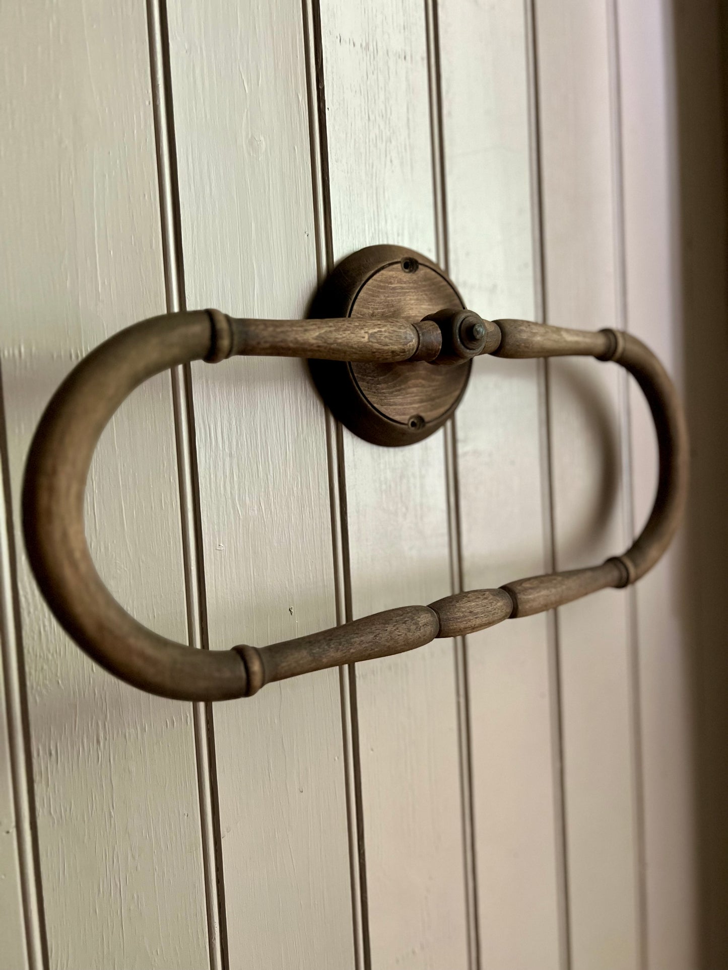 Vintage French Wooden Towel Holder