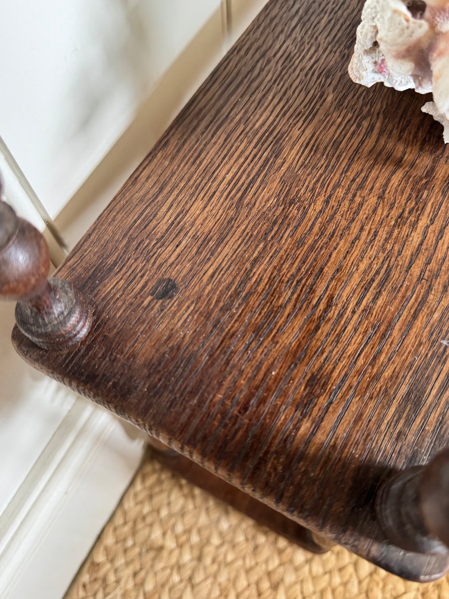 Antique French Oak Spindle Hanging Shelves