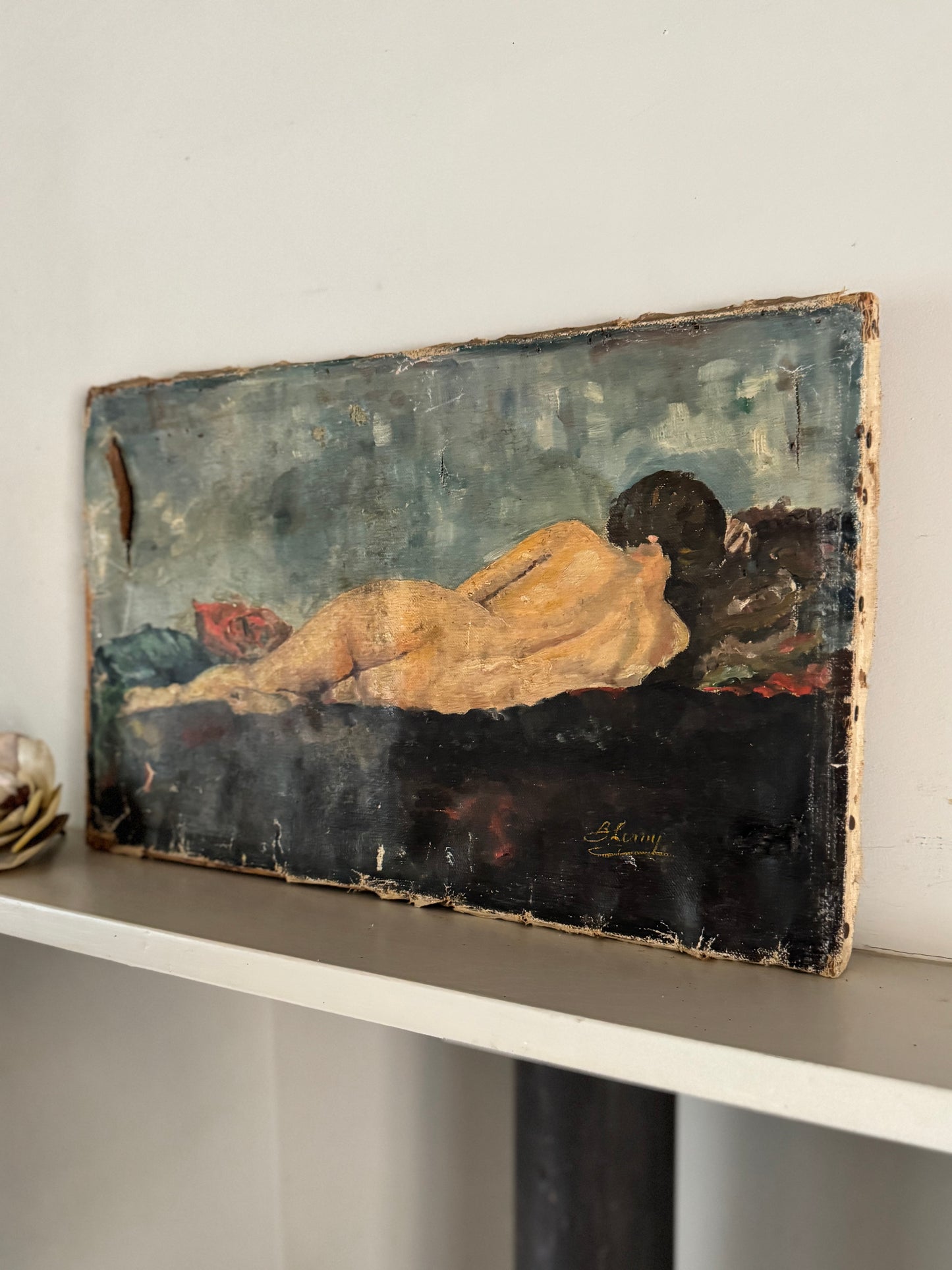 French Nude Oil On Canvas