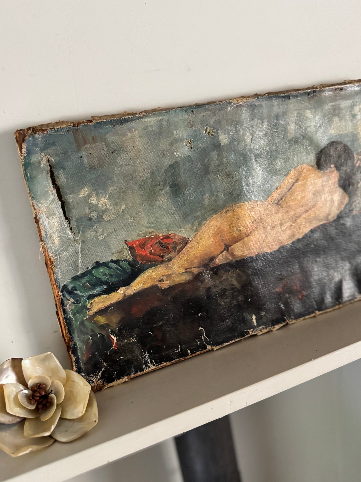 French Nude Oil On Canvas