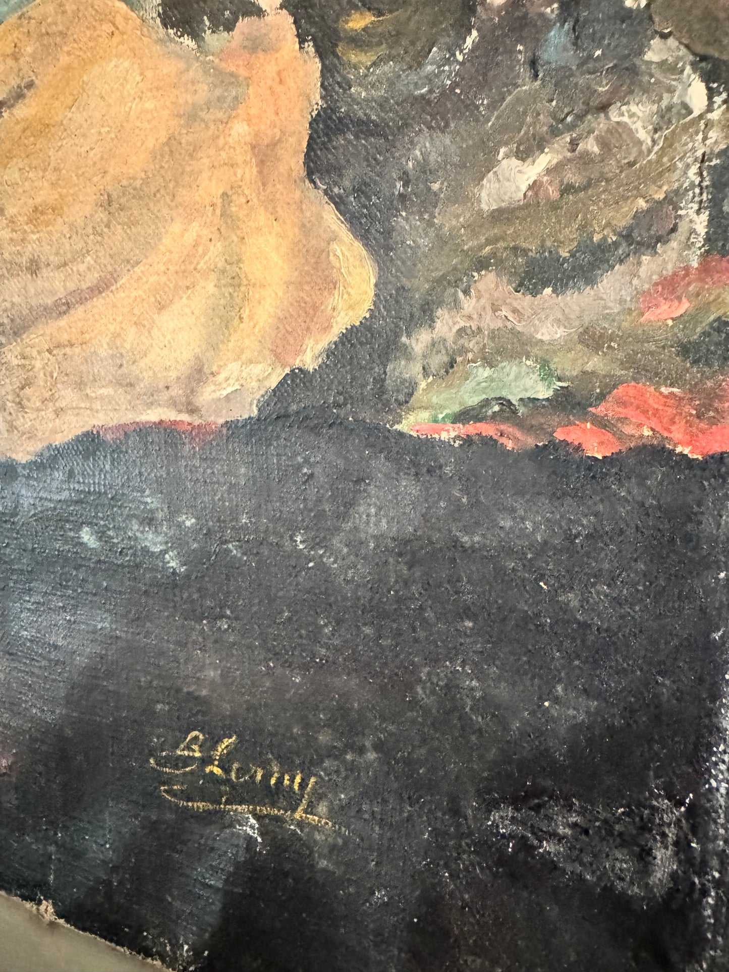 French Nude Oil On Canvas