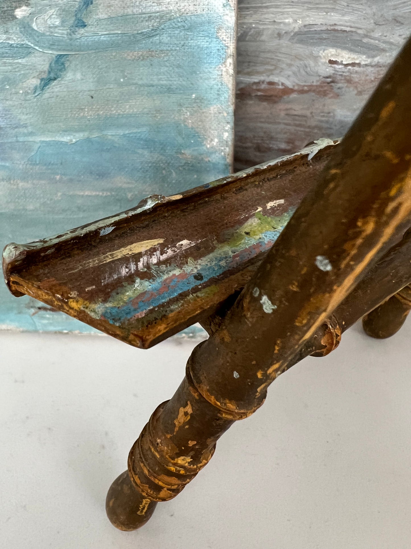 Tiny Vintage French Faux Bamboo Easel