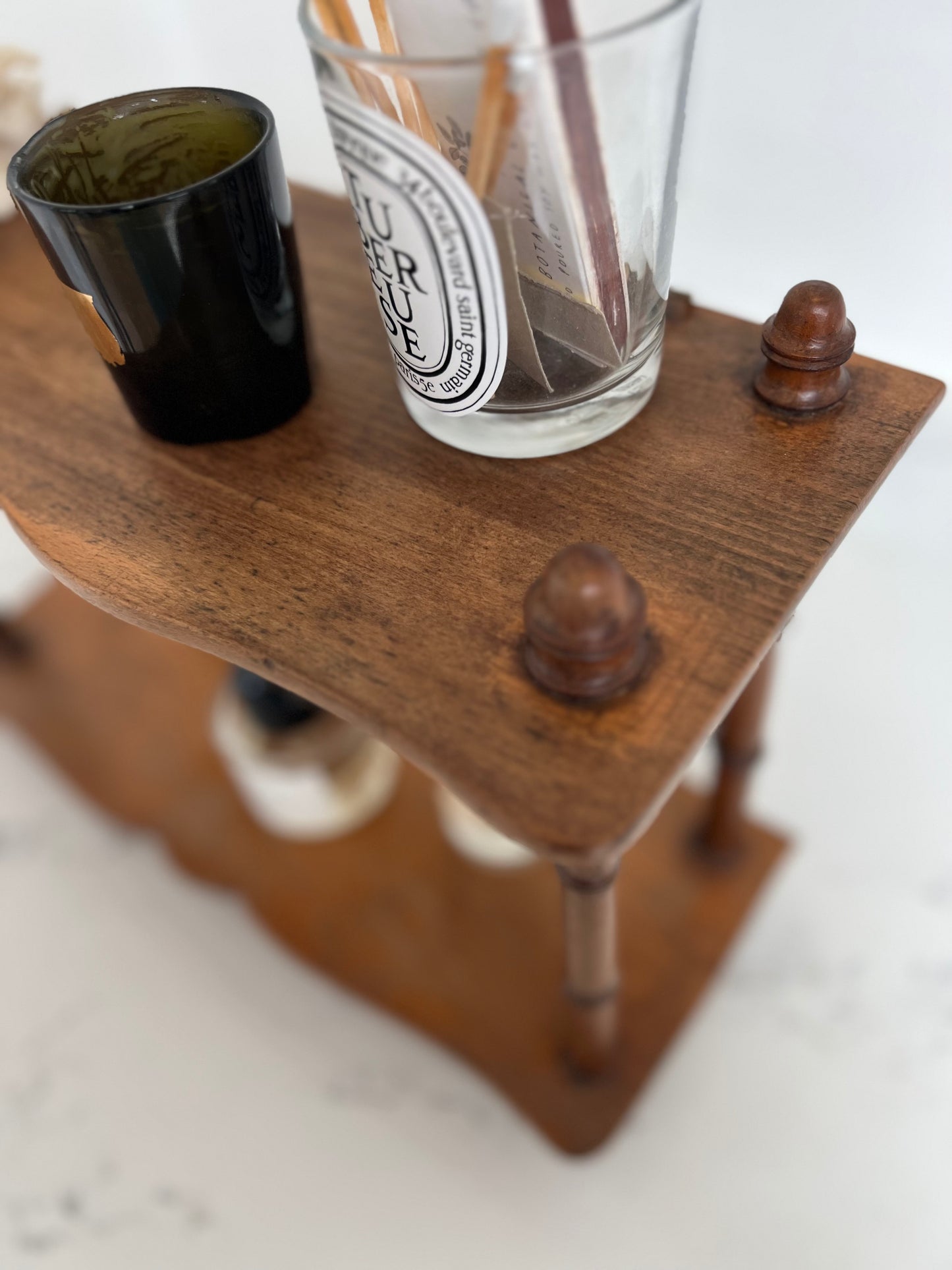 Antique French Faux Bamboo Hanging Shelves