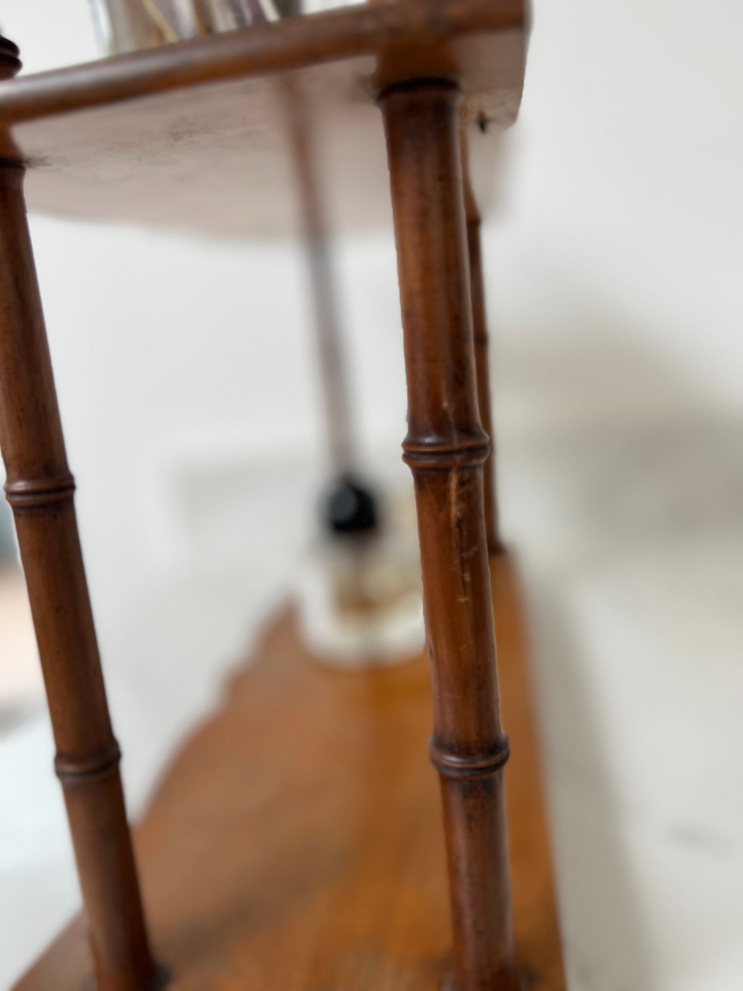 Antique French Faux Bamboo Hanging Shelves