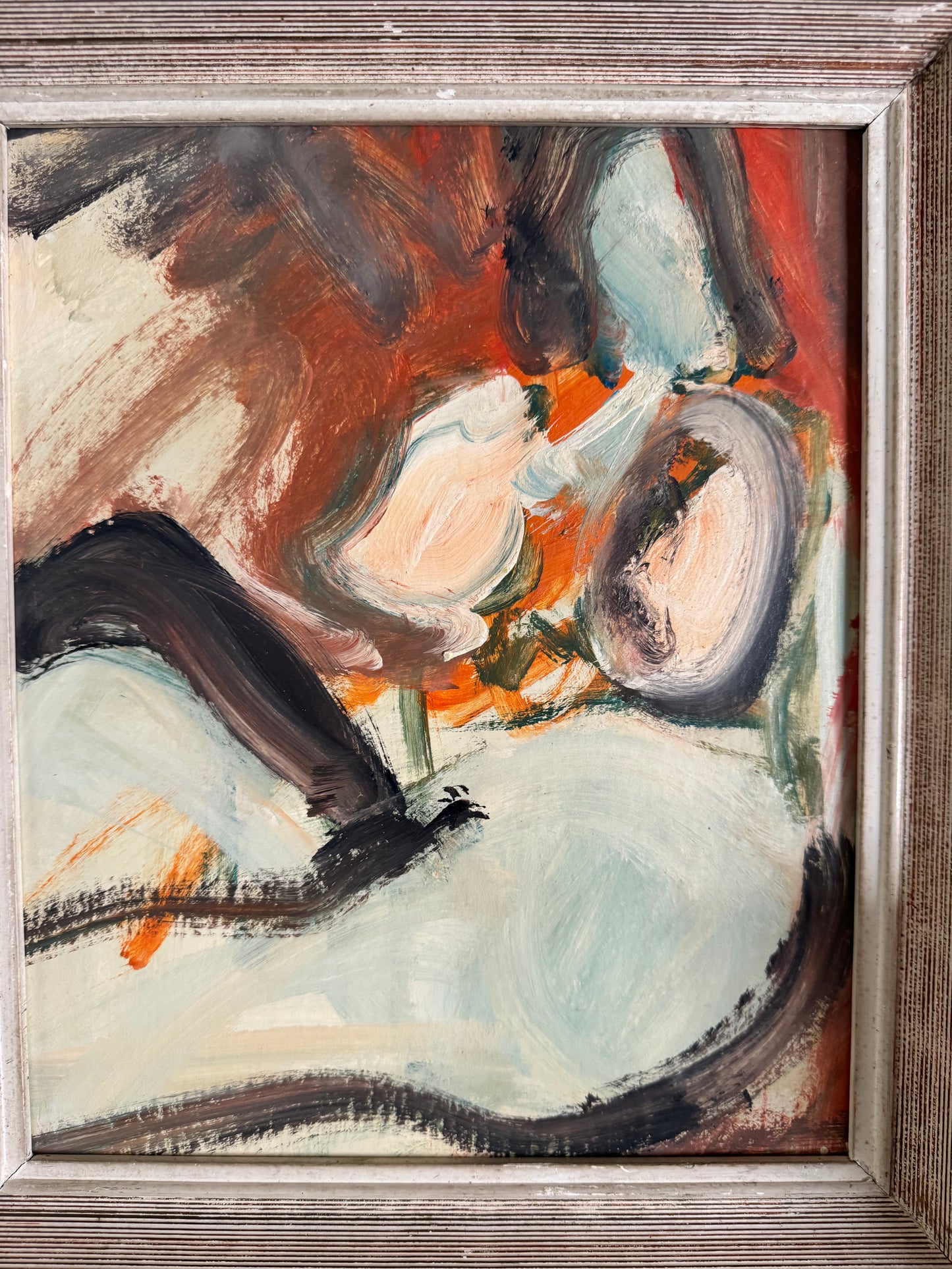 Vintage French Mid Century Abstract Nude