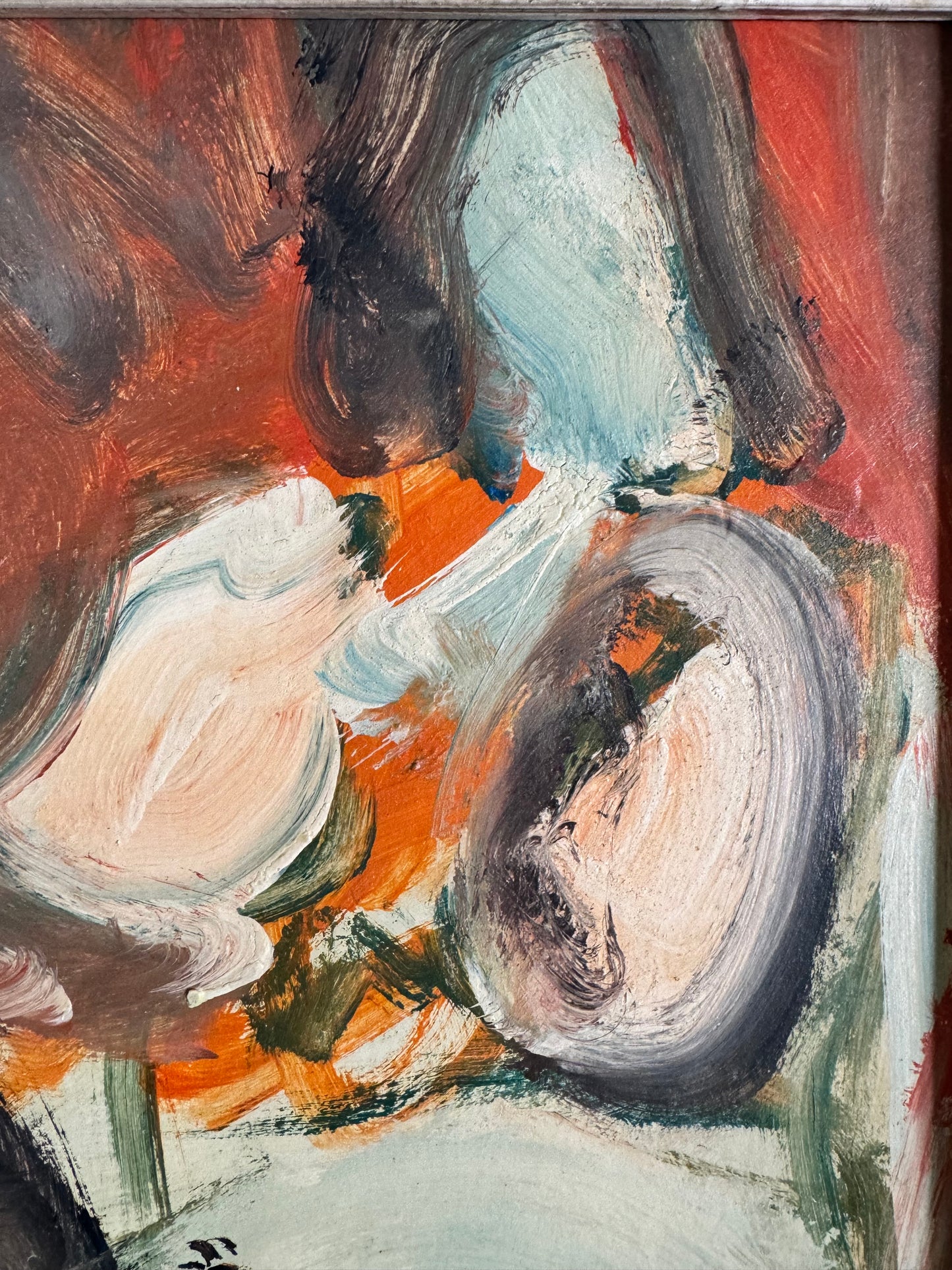 Vintage French Mid Century Abstract Nude