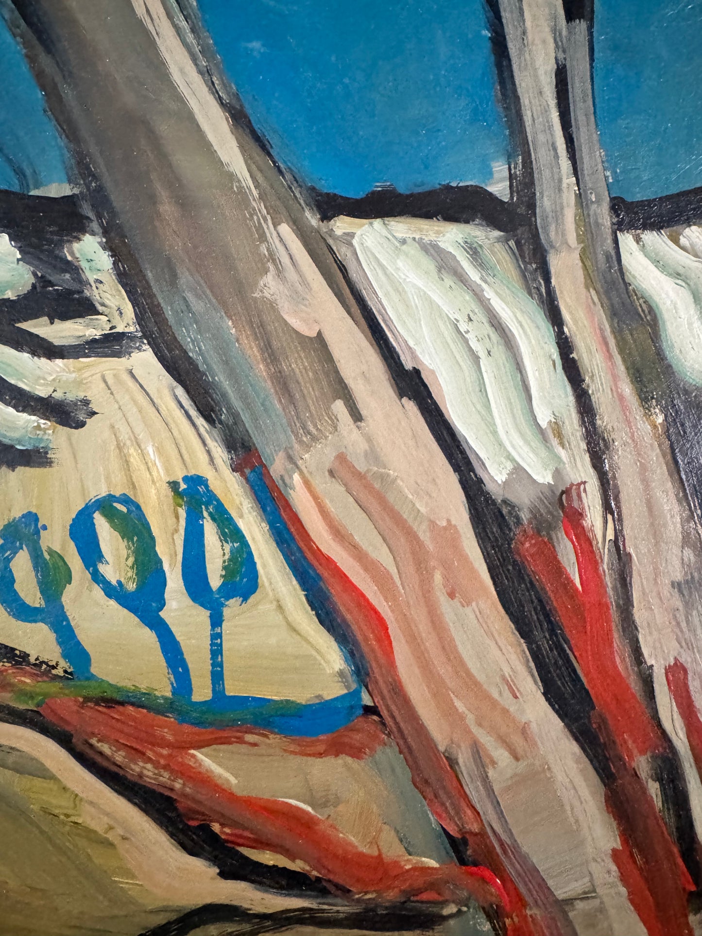 Vintage French Mid Century 'Heavy Skies' Oil On Board