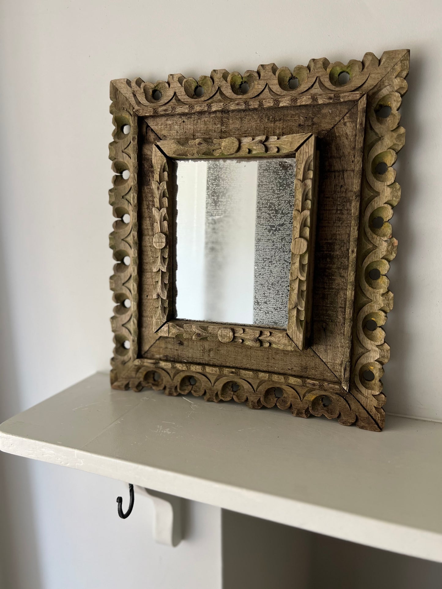 Rustic Vintage Wooden Mirror