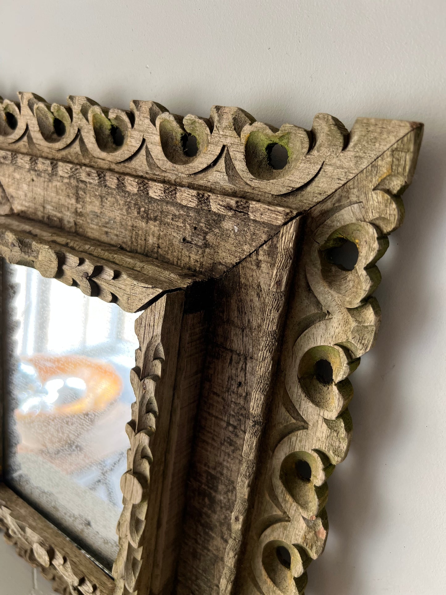 Rustic Vintage Wooden Mirror