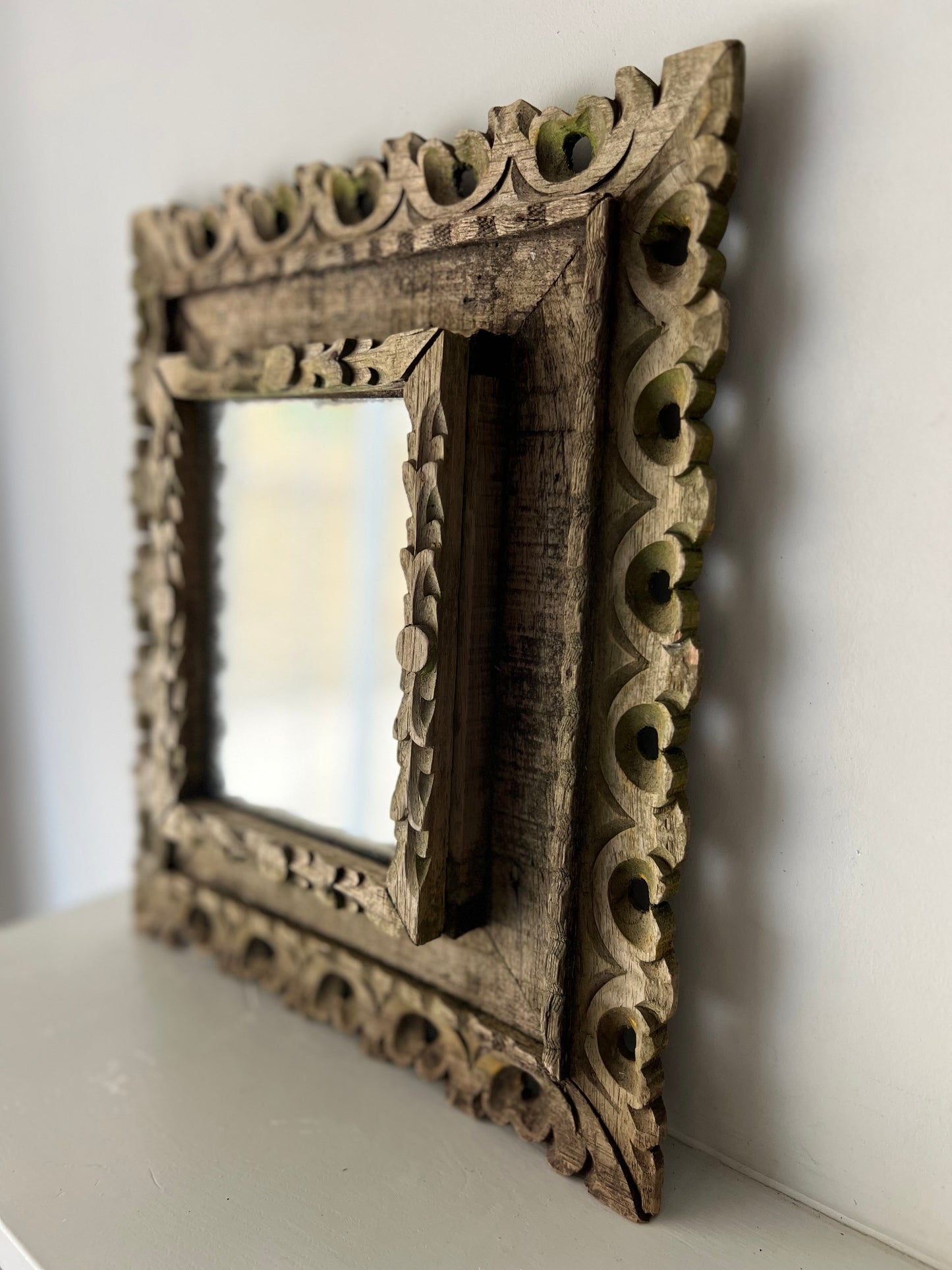 Rustic Vintage Wooden Mirror