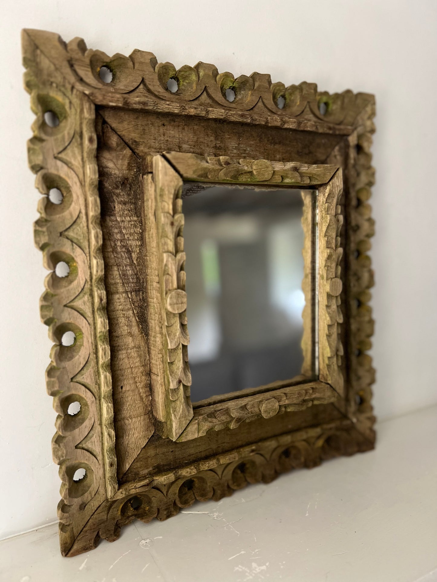 Rustic Vintage Wooden Mirror