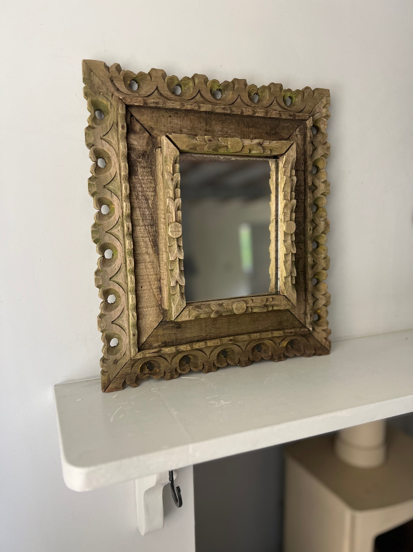 Rustic Vintage Wooden Mirror