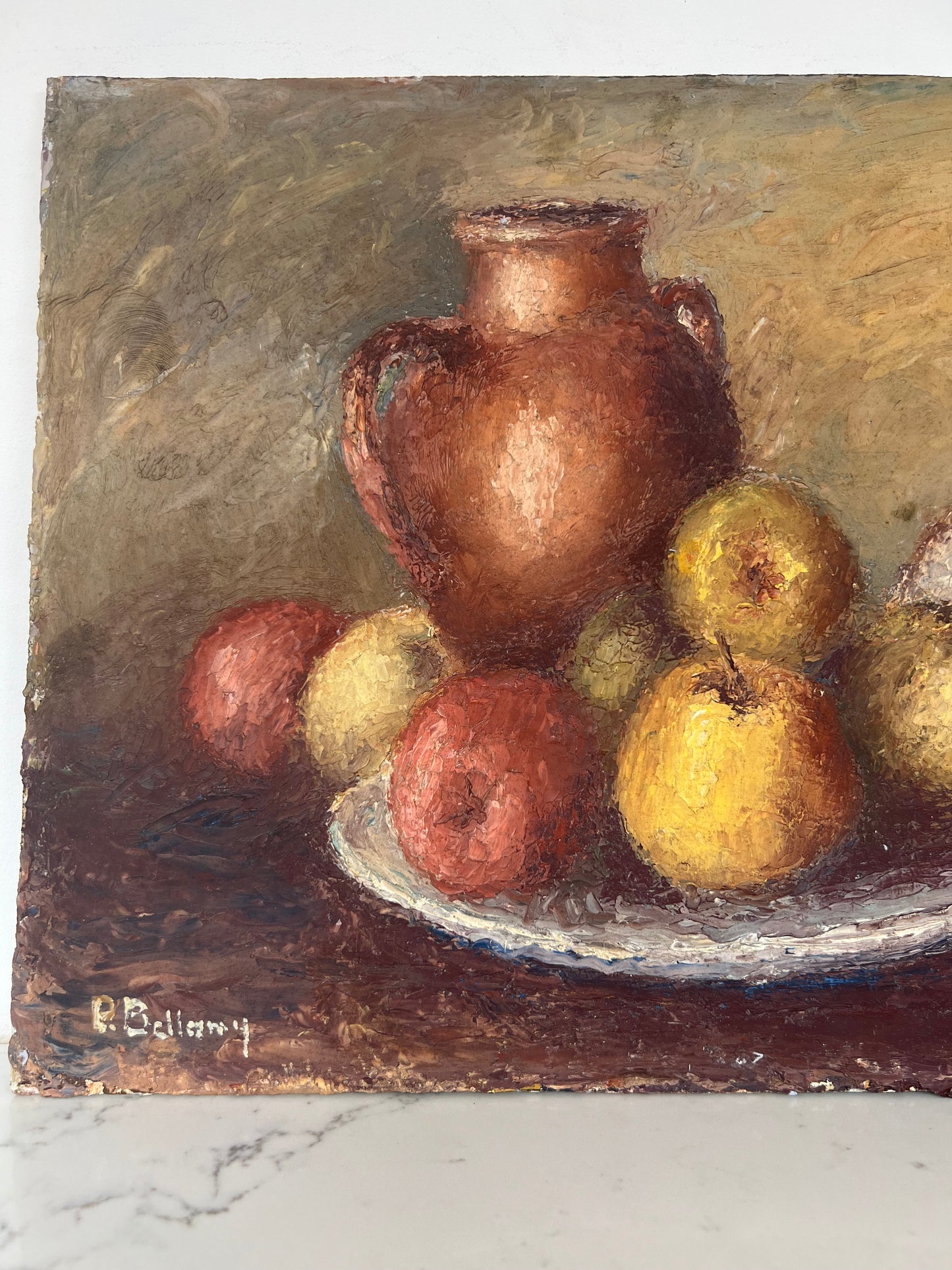 Vintage Still Life Oil On Board