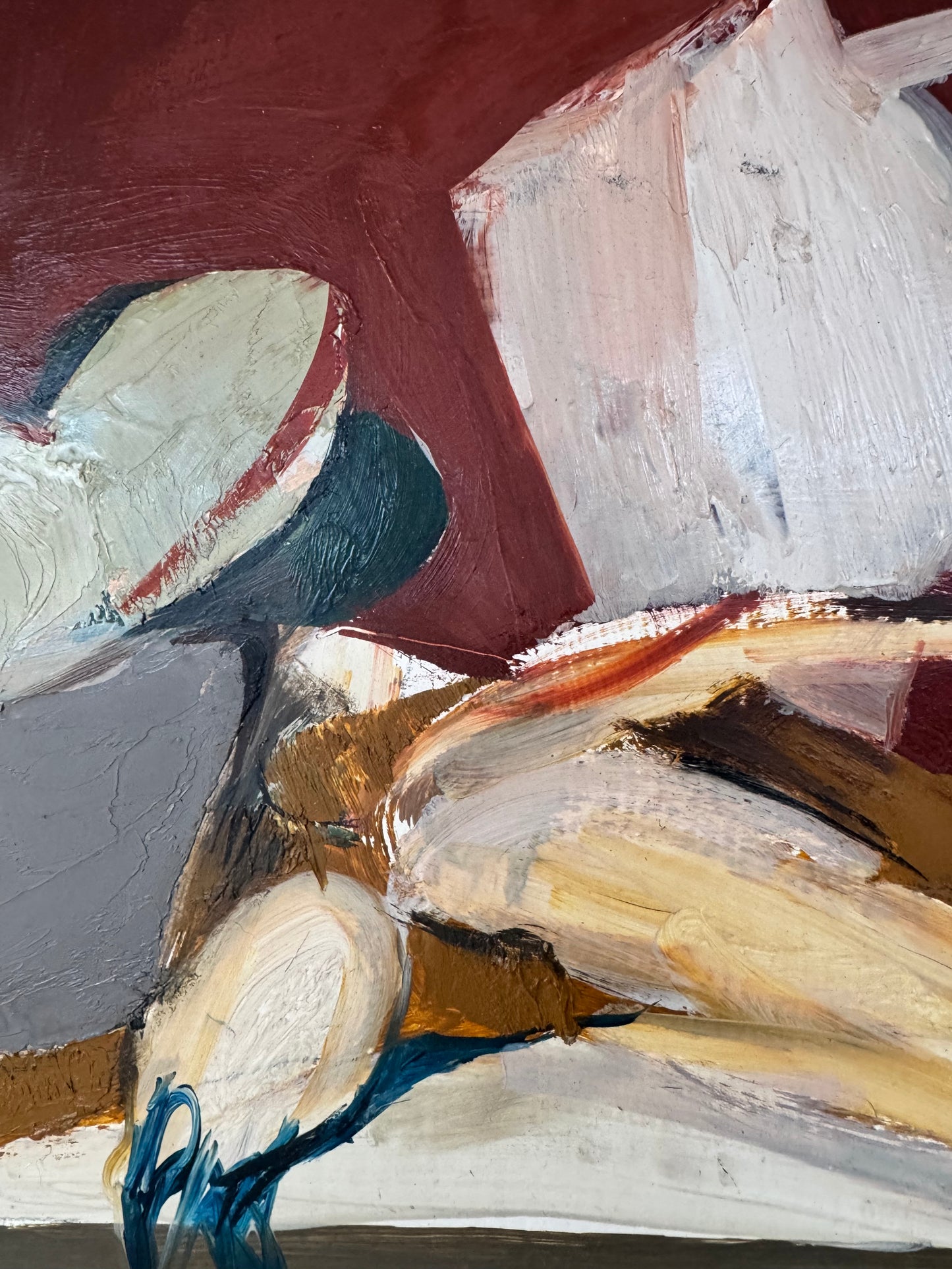 Mid Century British Still Life Oil On Board