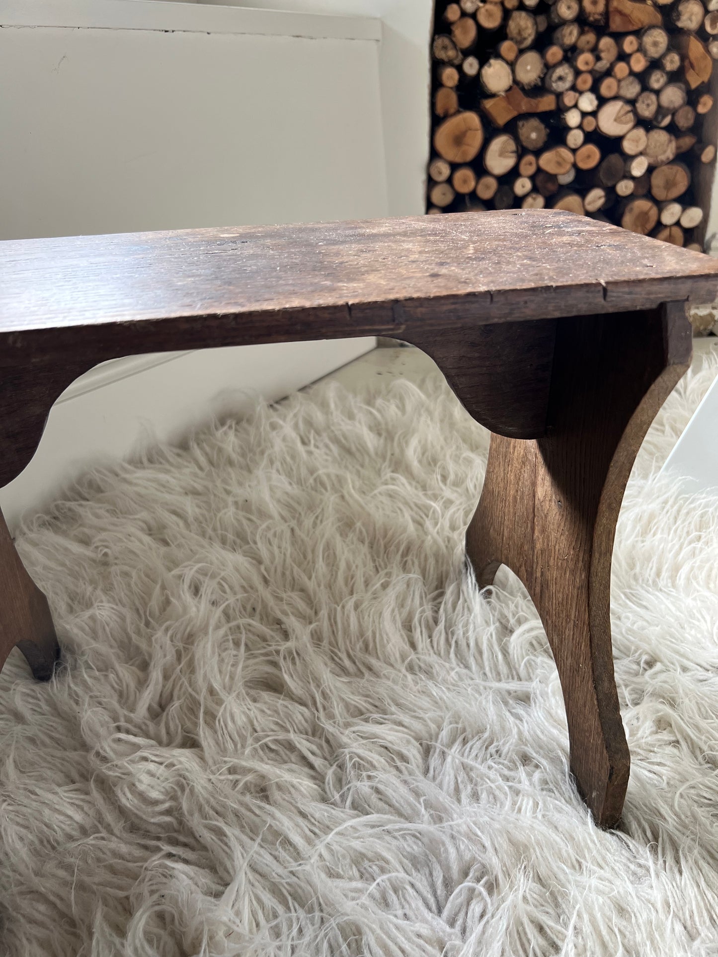 Vintage French Oak Stool