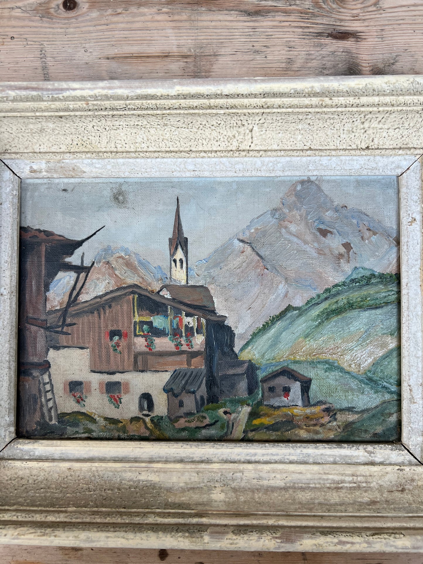 Vintage French Landscape Oil On Canvas