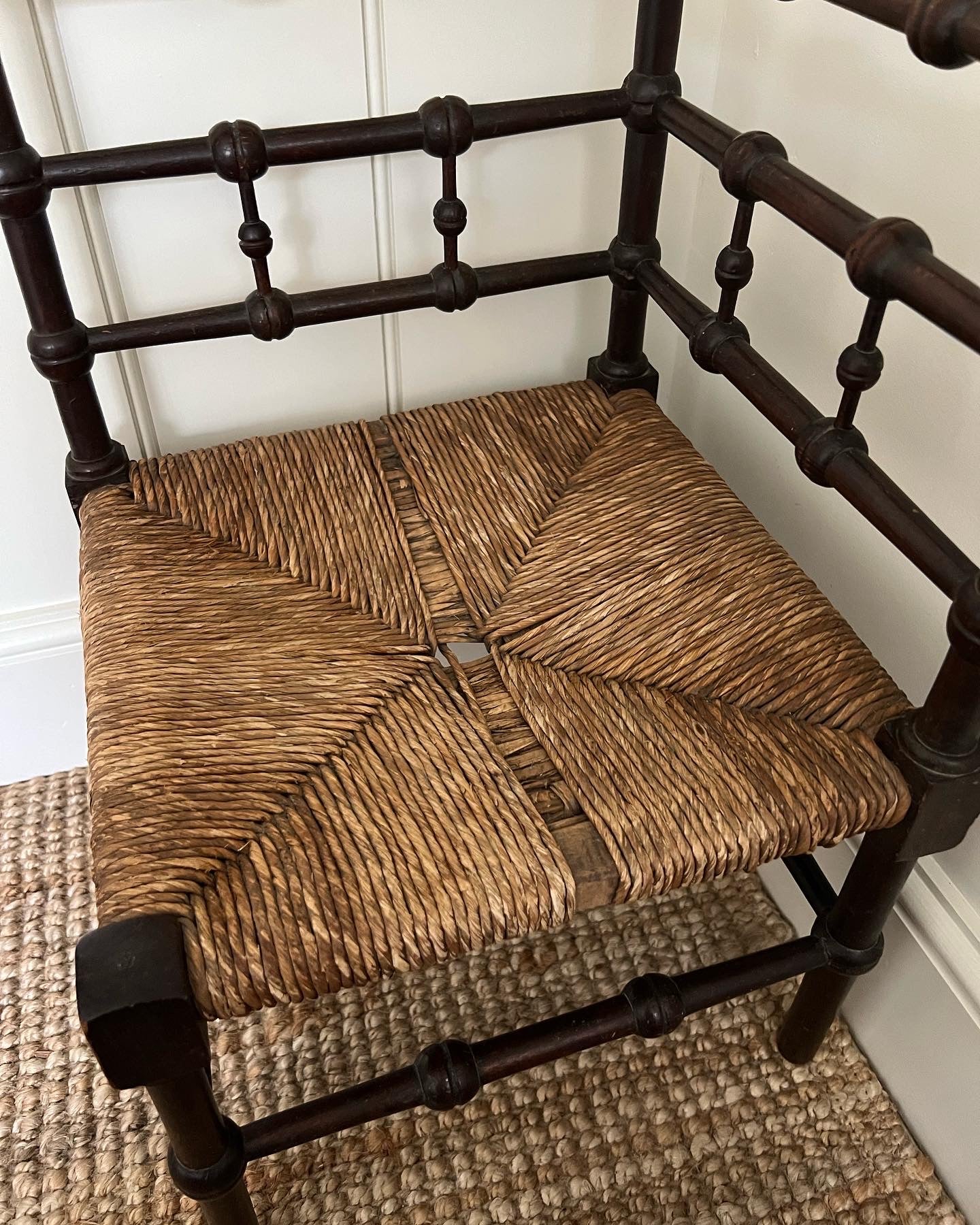 Adorable Antique Children's Bobbin Corner Chair