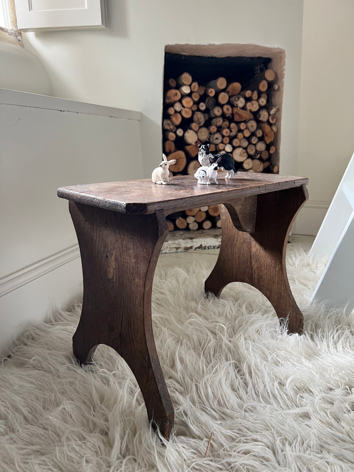 Vintage French Oak Stool