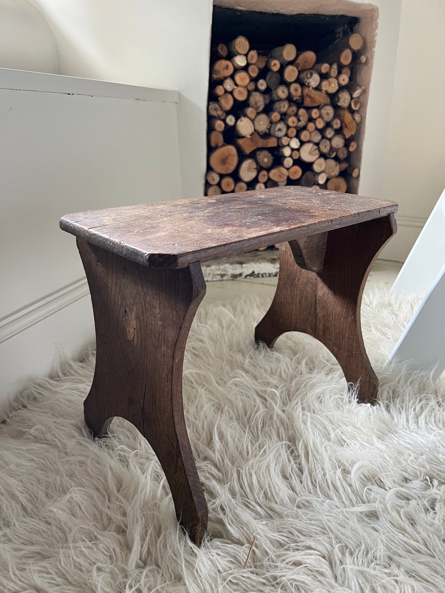 Vintage French Oak Stool