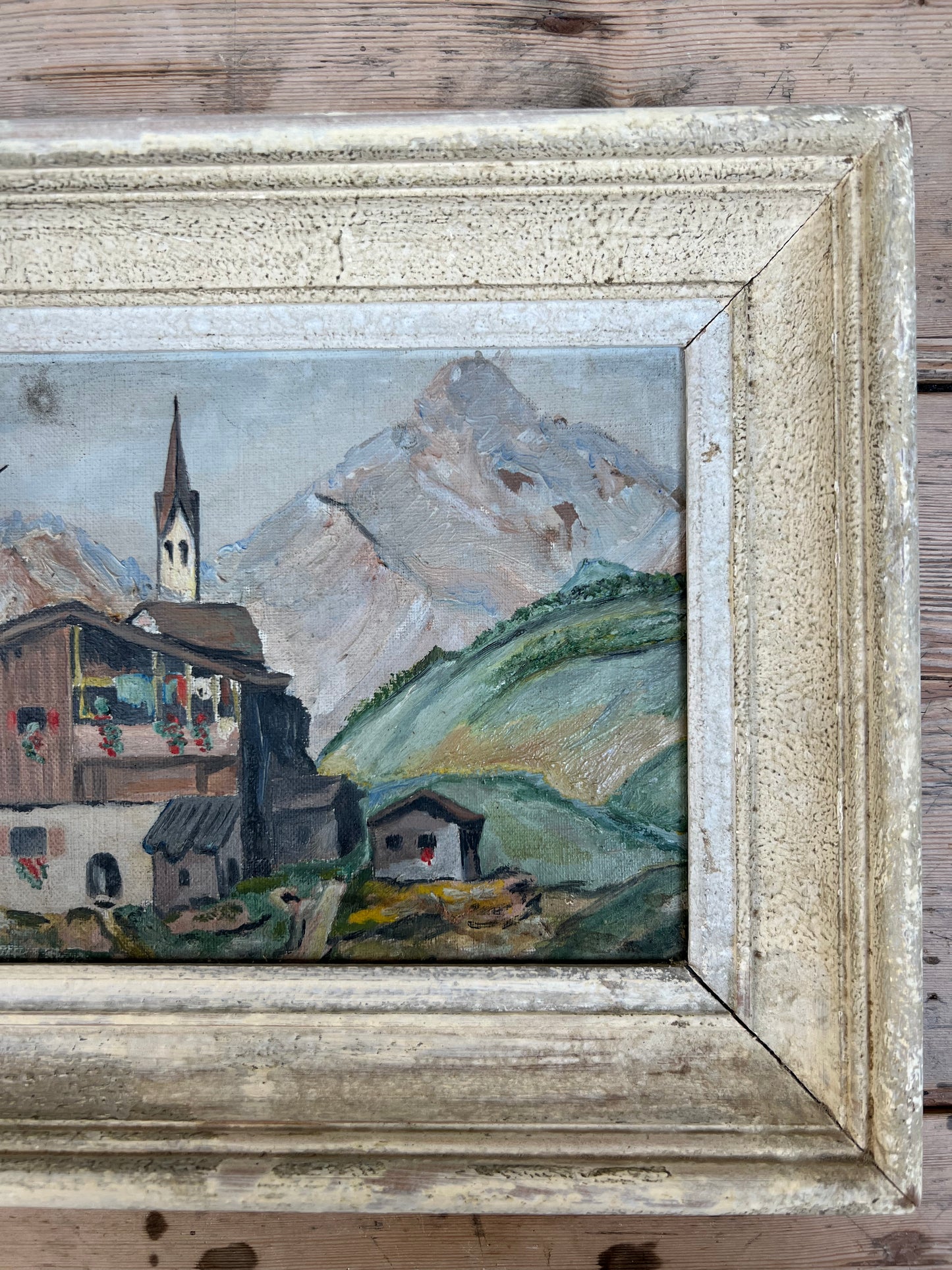 Vintage French Landscape Oil On Canvas