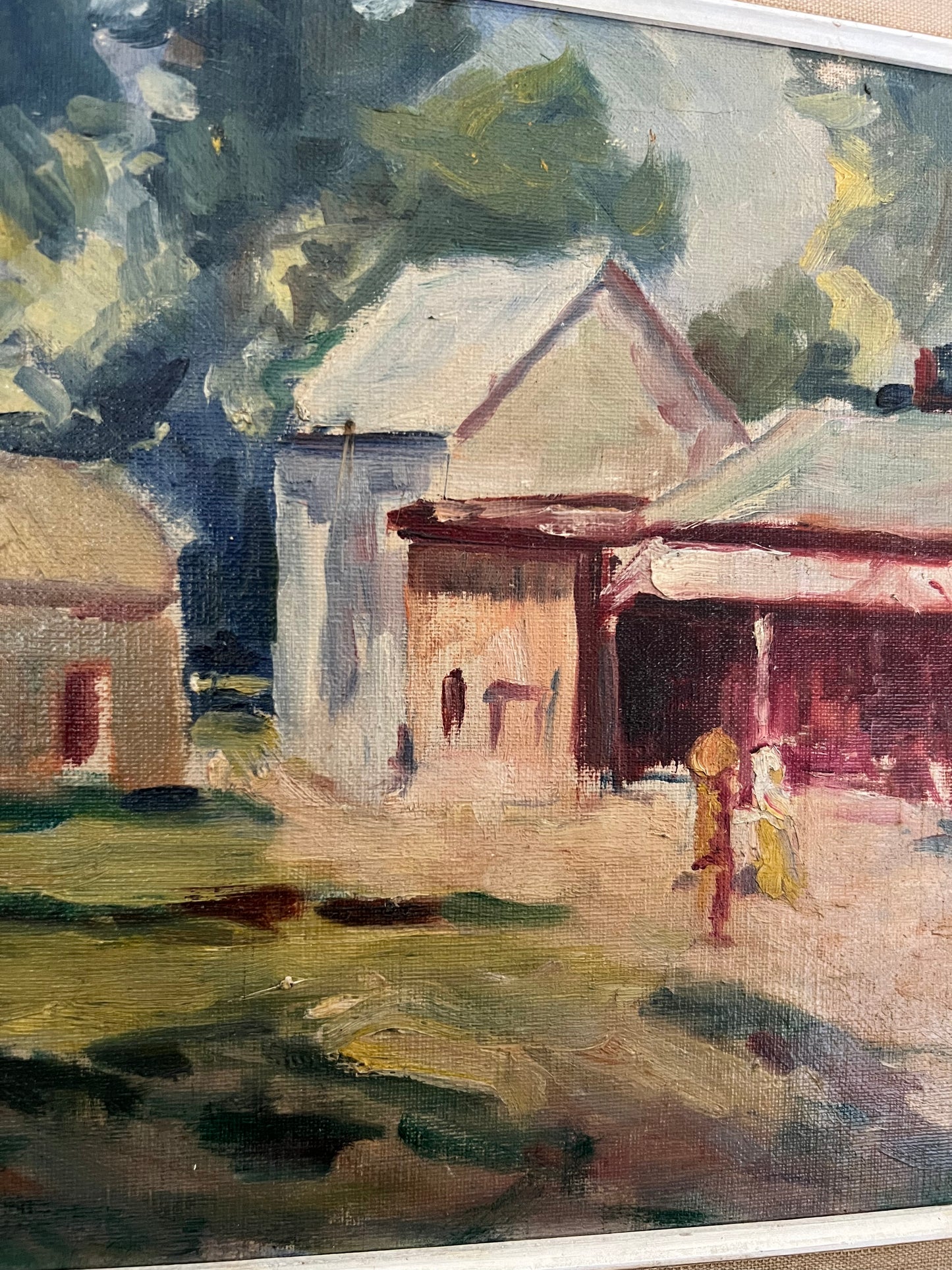 Mid Century Oil On Board