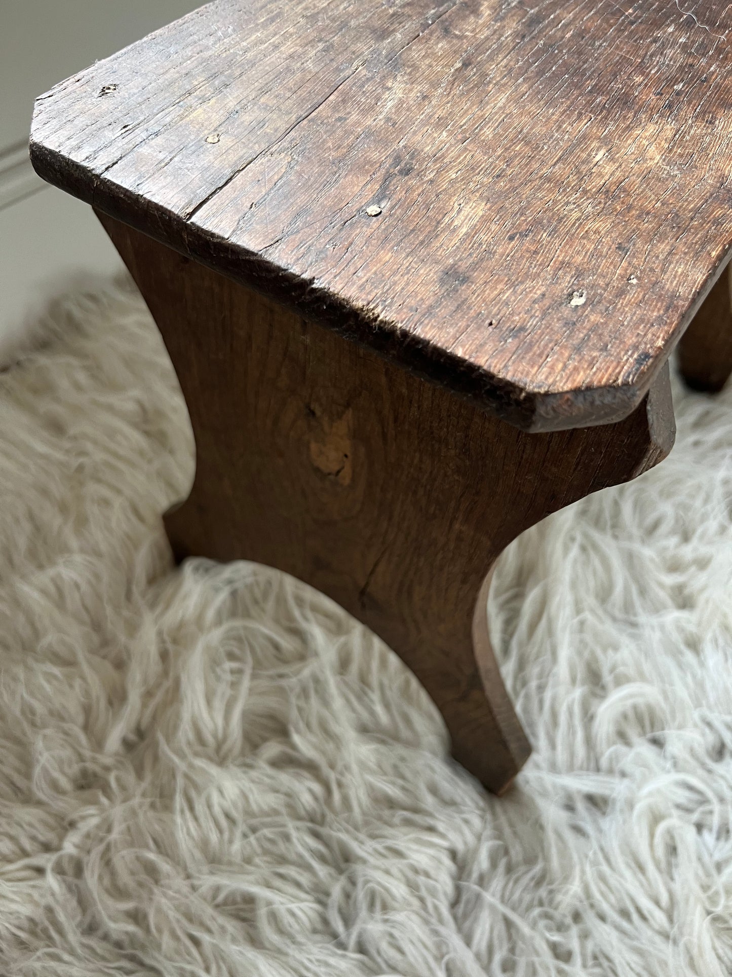 Vintage French Oak Stool