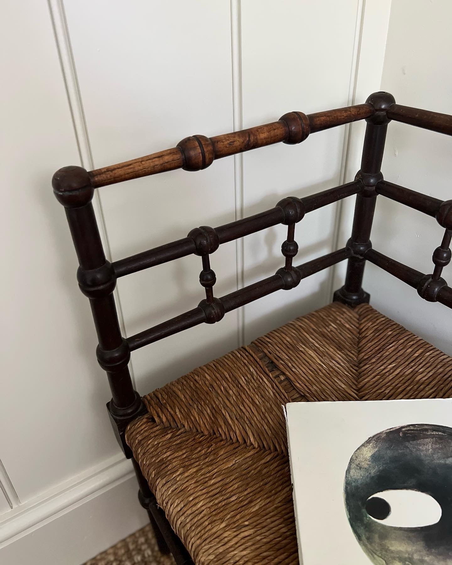 Adorable Antique Children's Bobbin Corner Chair