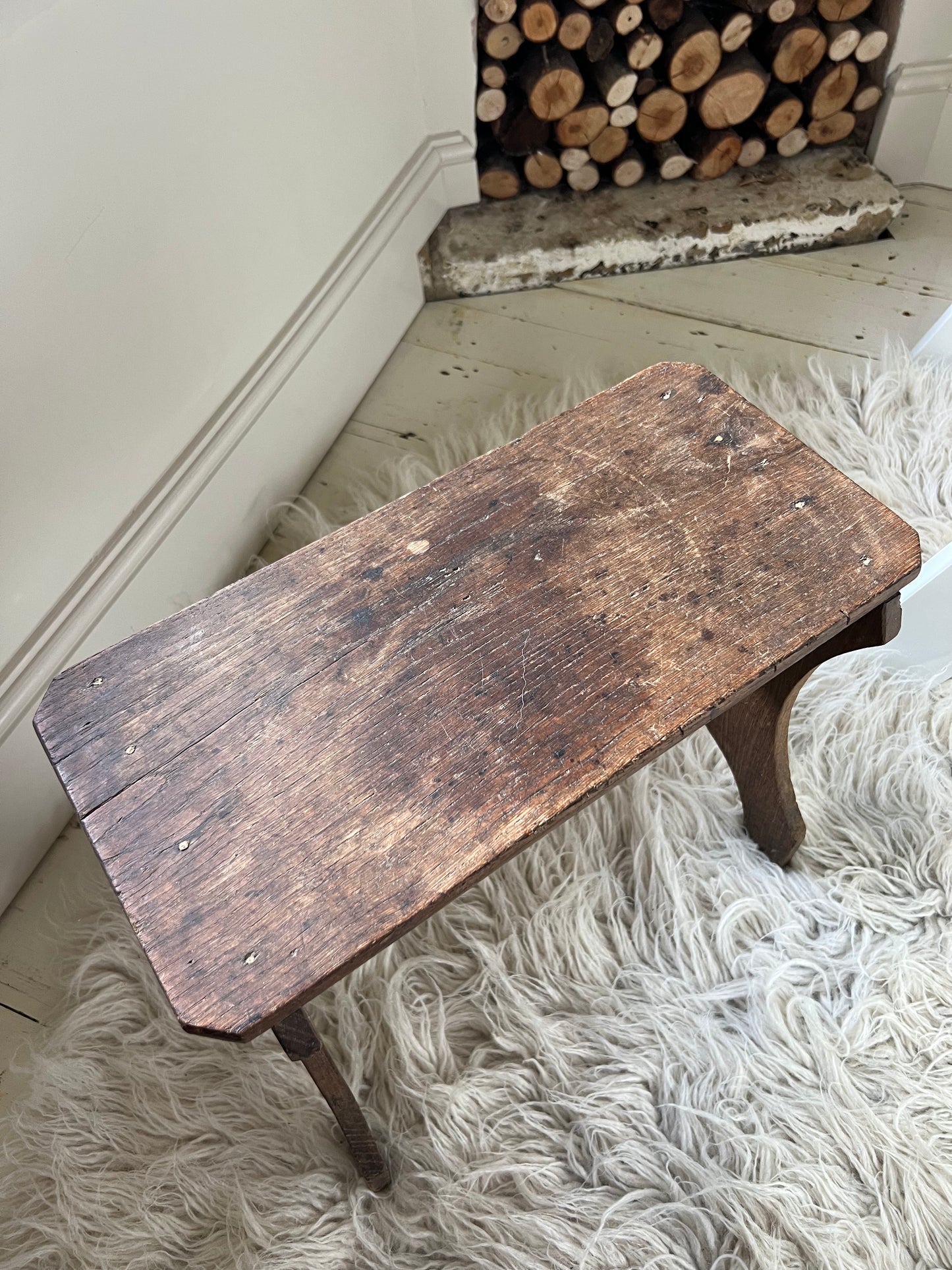 Vintage French Oak Stool