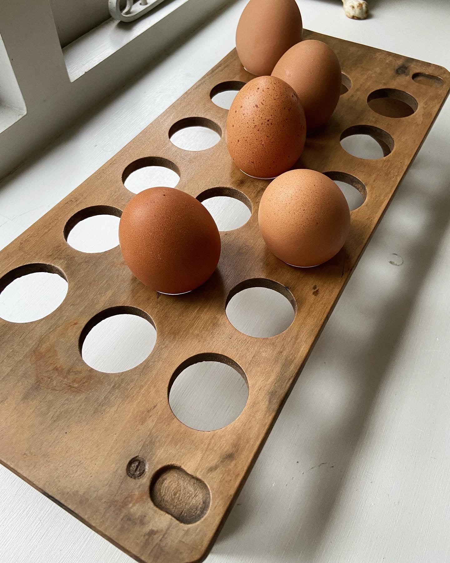 Vintage Wooden Stackable Egg Rack