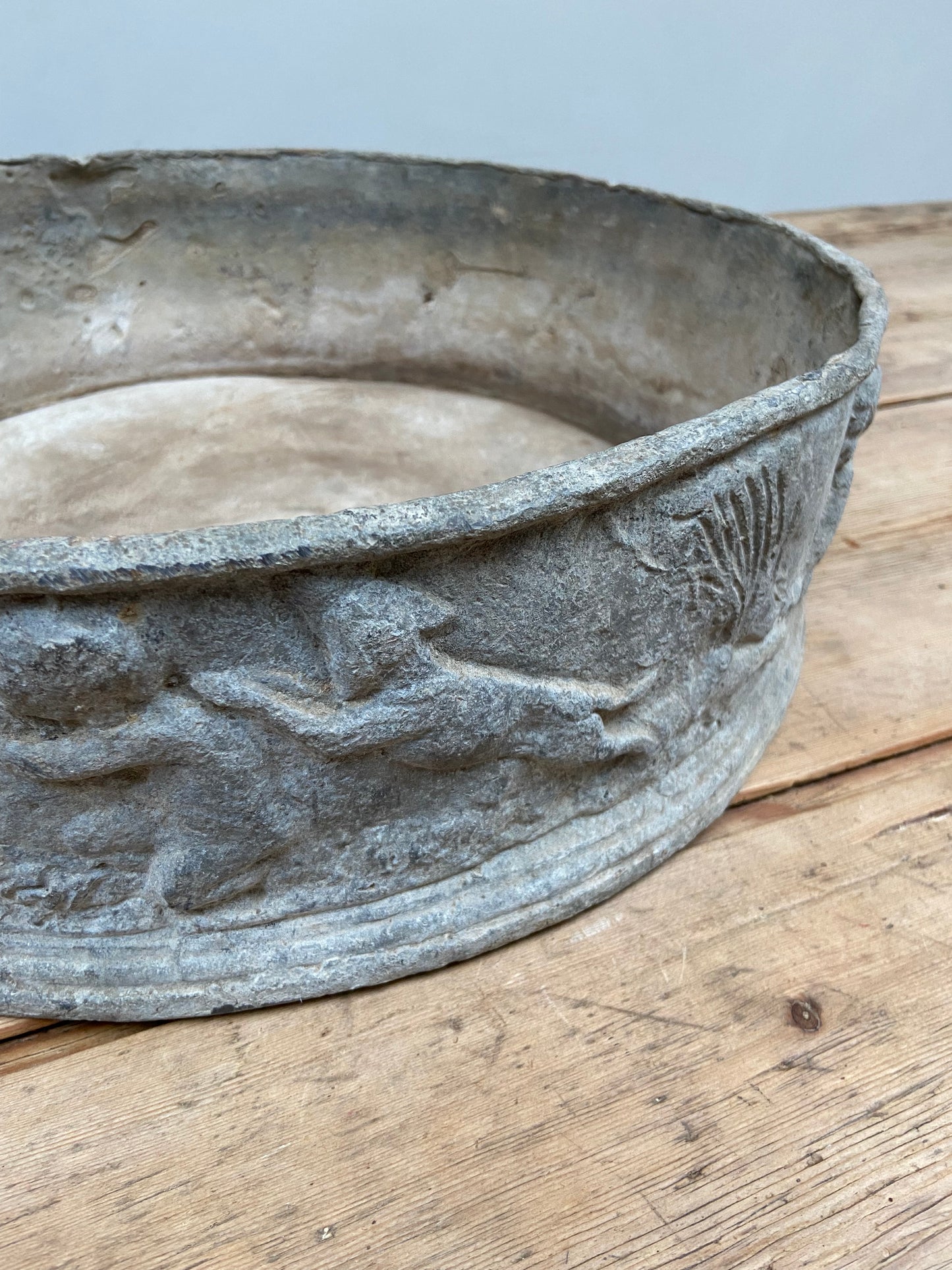 Antique Handmade Lead Planter