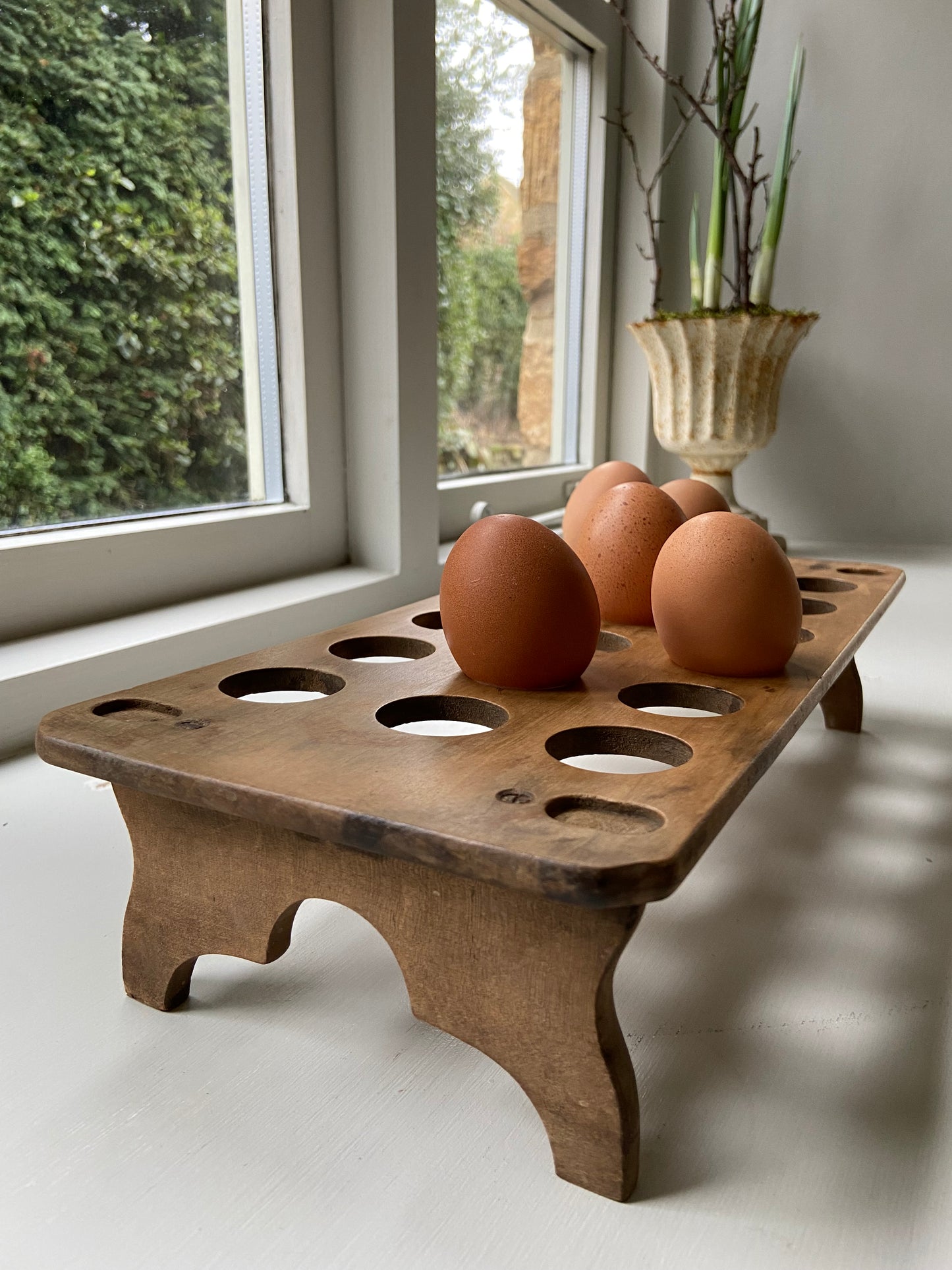 Vintage Wooden Stackable Egg Rack