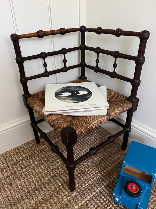 Adorable Antique Children's Bobbin Corner Chair