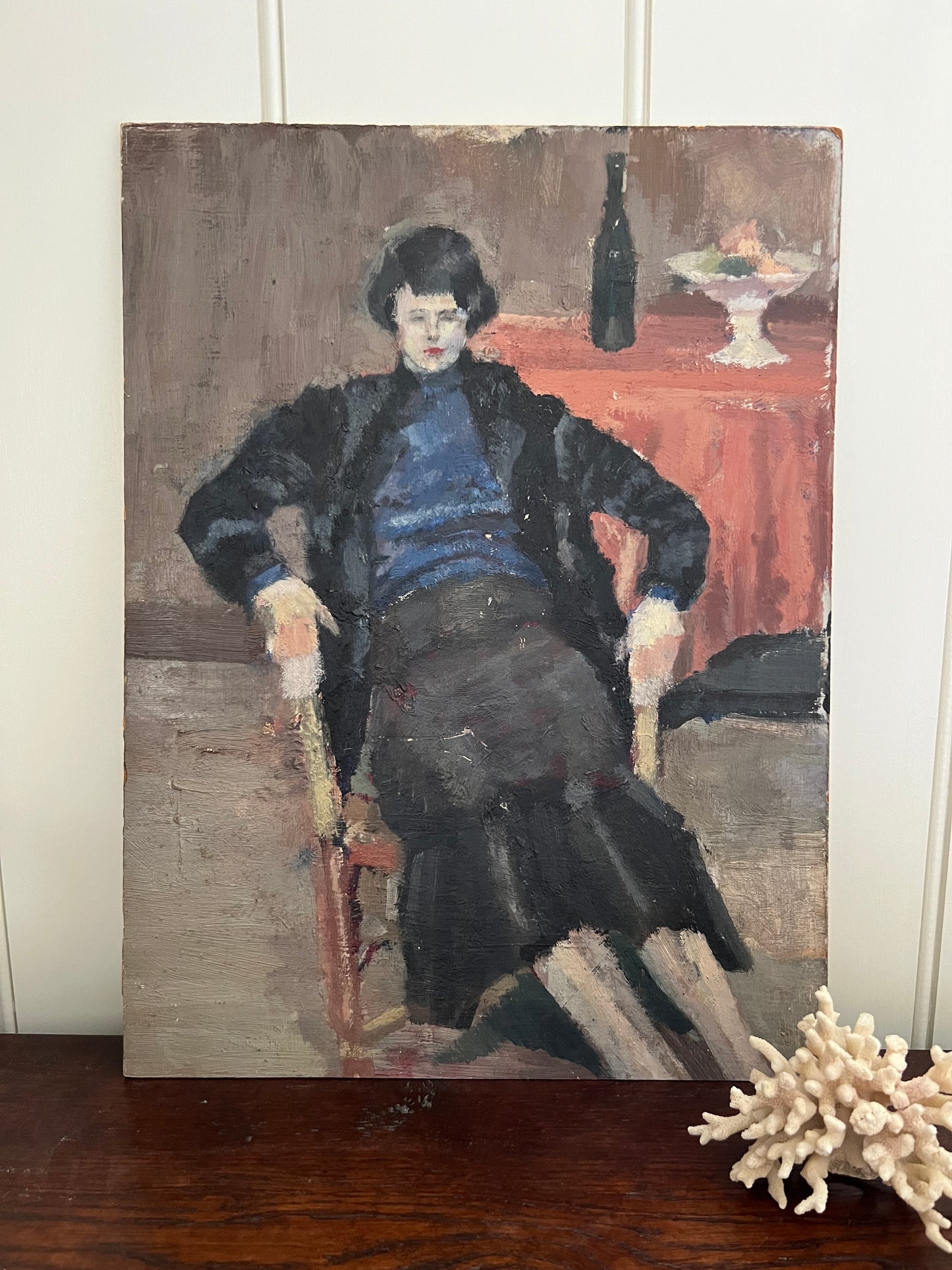 Vintage Mid Century Portrait Study Woman Seated 1949