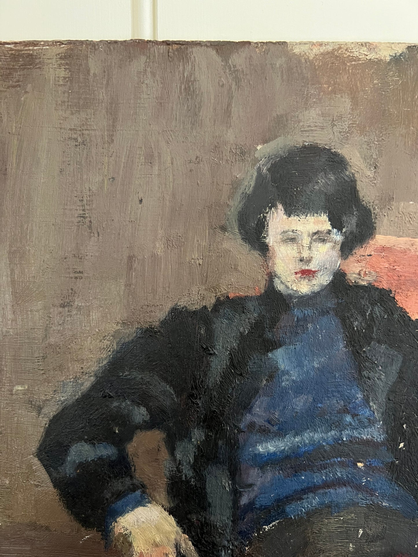 Vintage Mid Century Portrait Study Woman Seated 1949