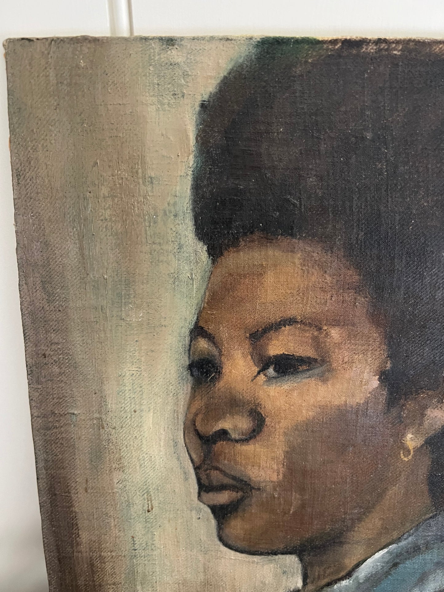 Vintage Mid Century Portrait On Board