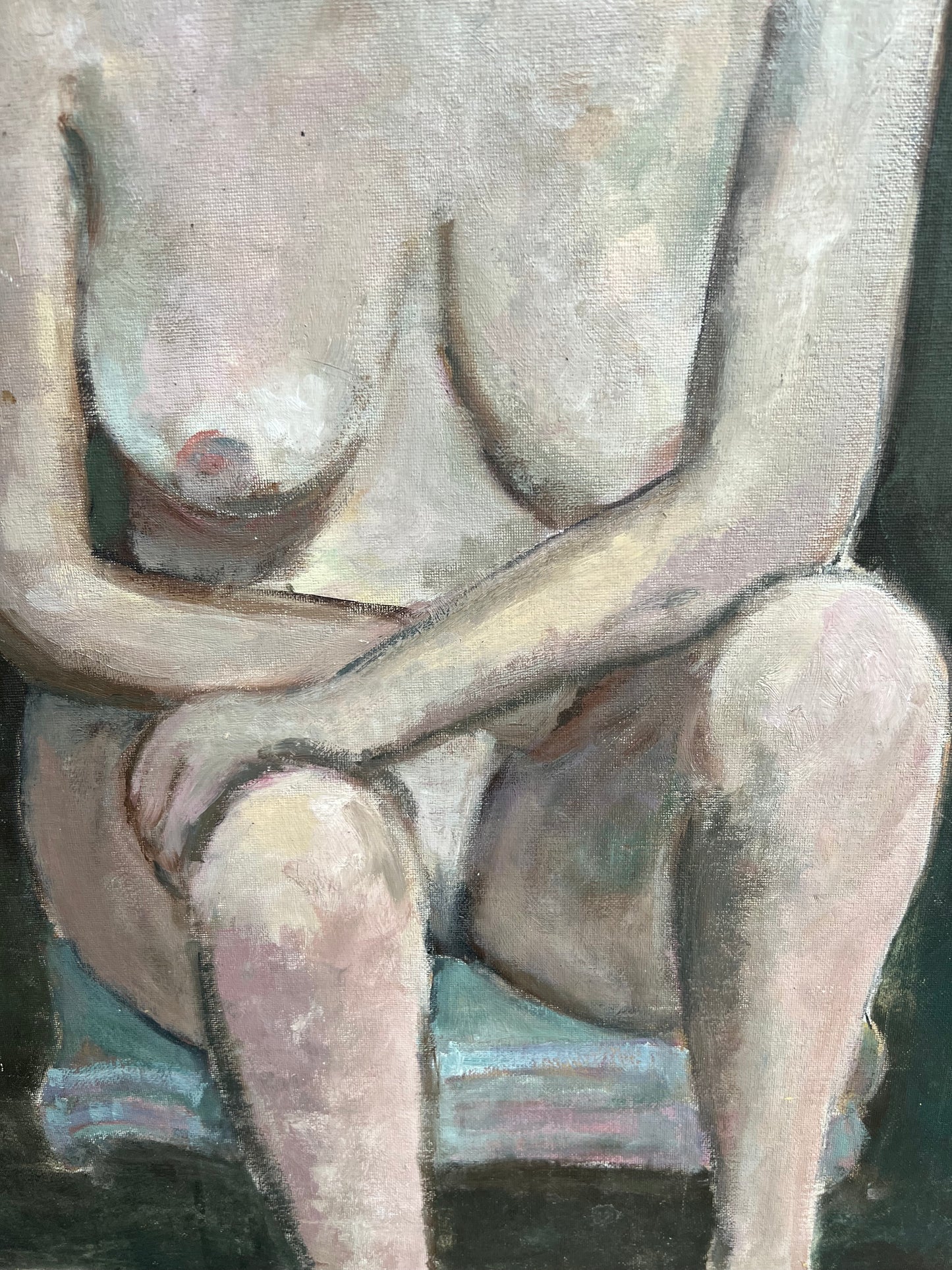 Beautiful Large Mid Century Nude on Board