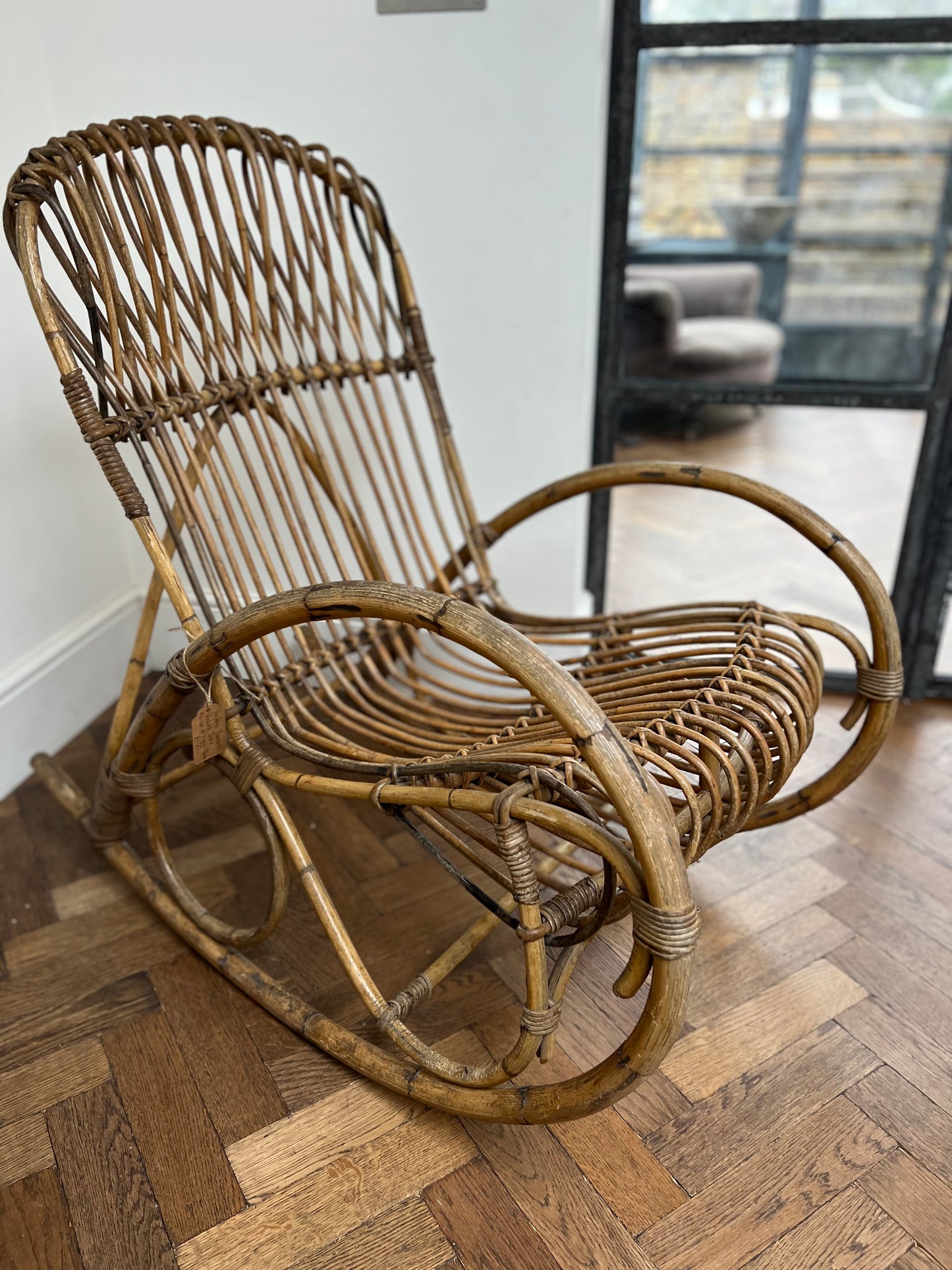 Vintage Bamboo Rocking Chair